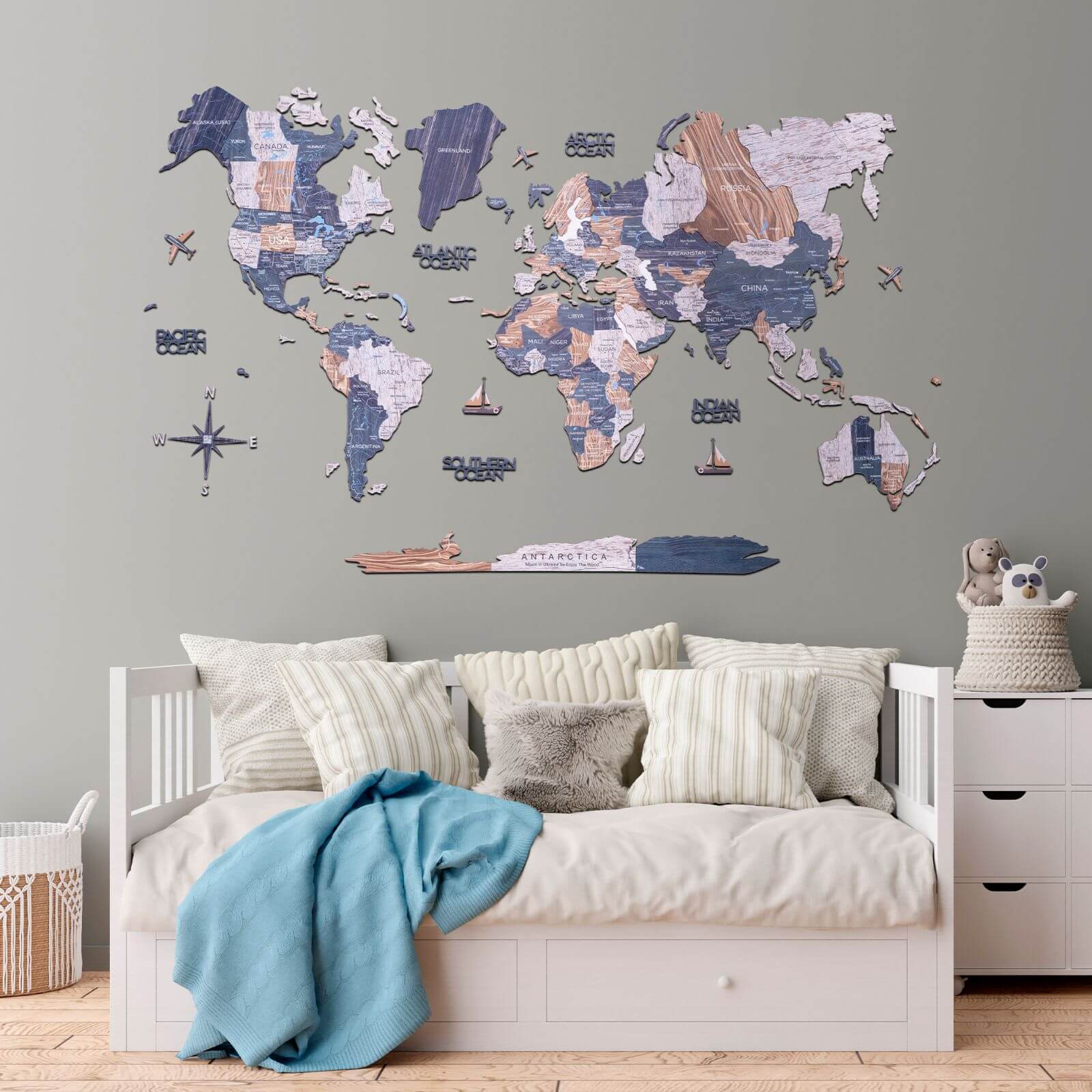 2D Wooden World Map Mystery - Image 9