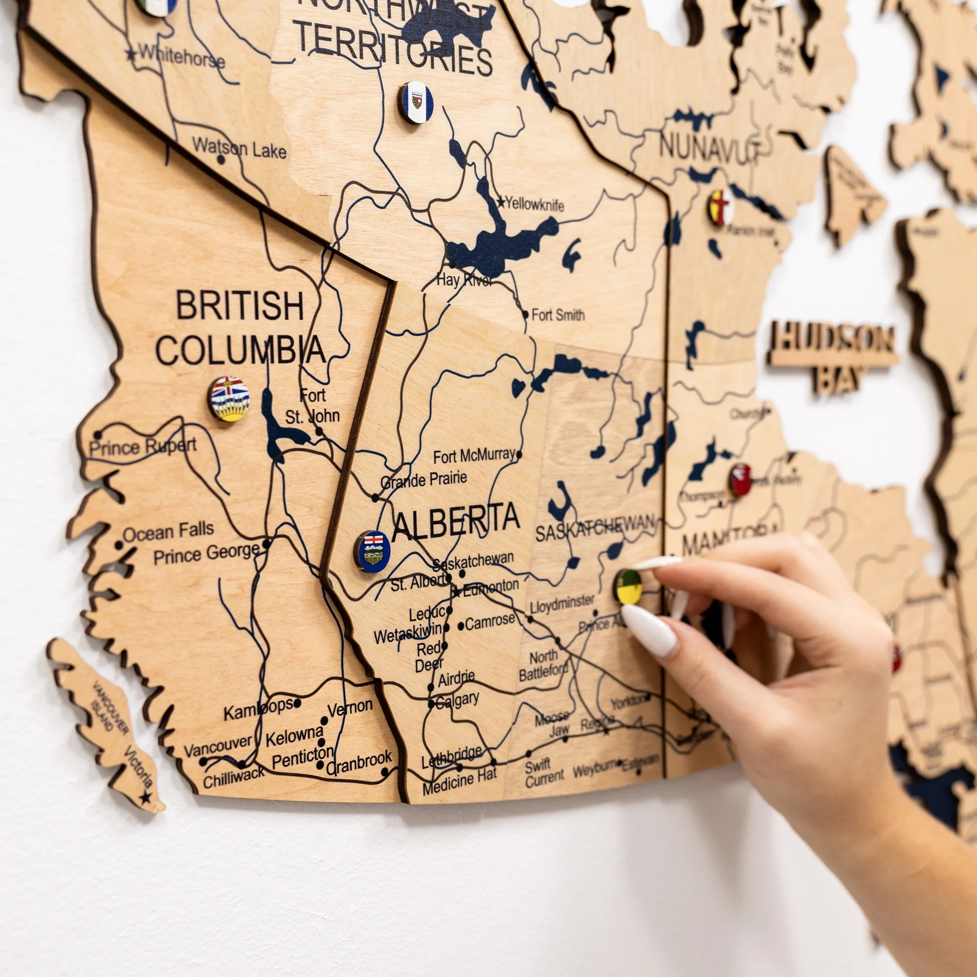 3D Wooden Map of Canada – Gold - Image 19