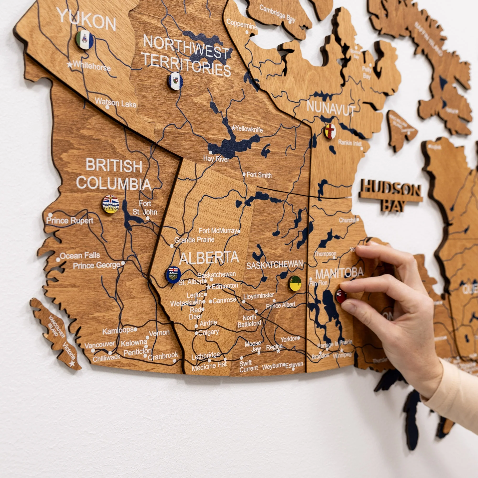 3D Wooden Map of Canada – Oak - Image 4