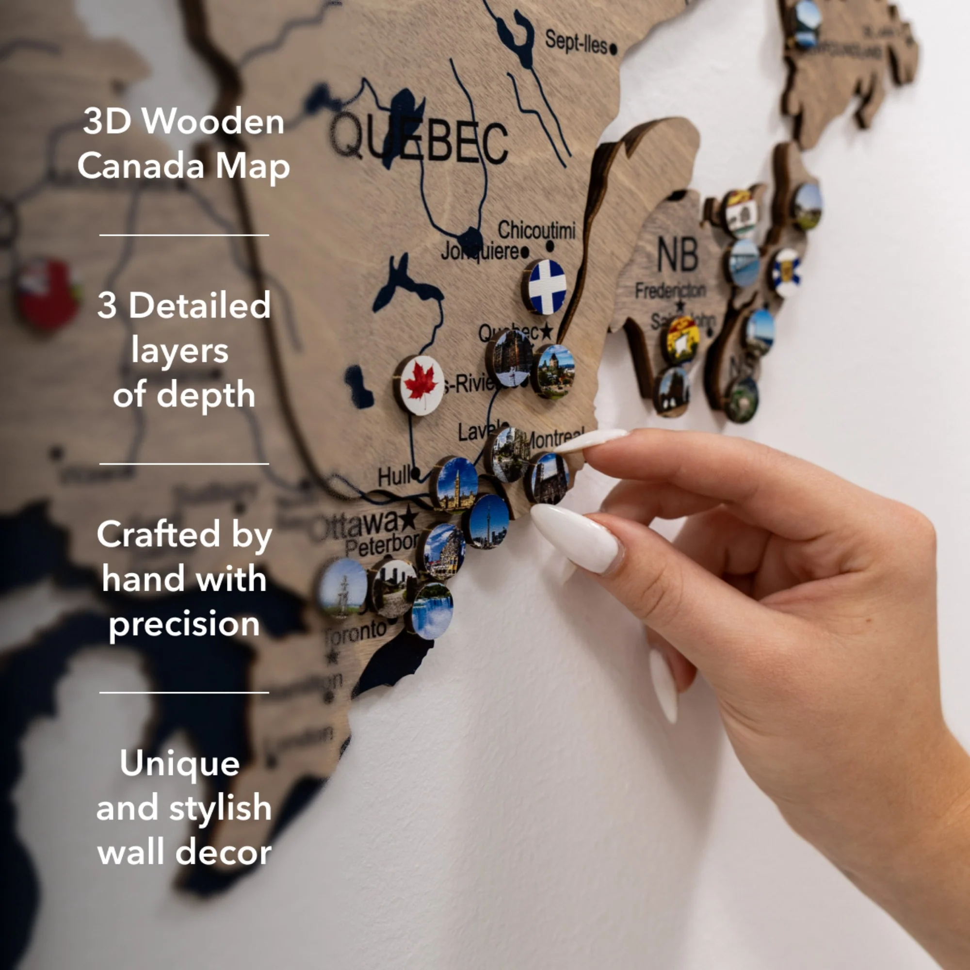 3D Wooden Map of Canada – Terra - Image 20