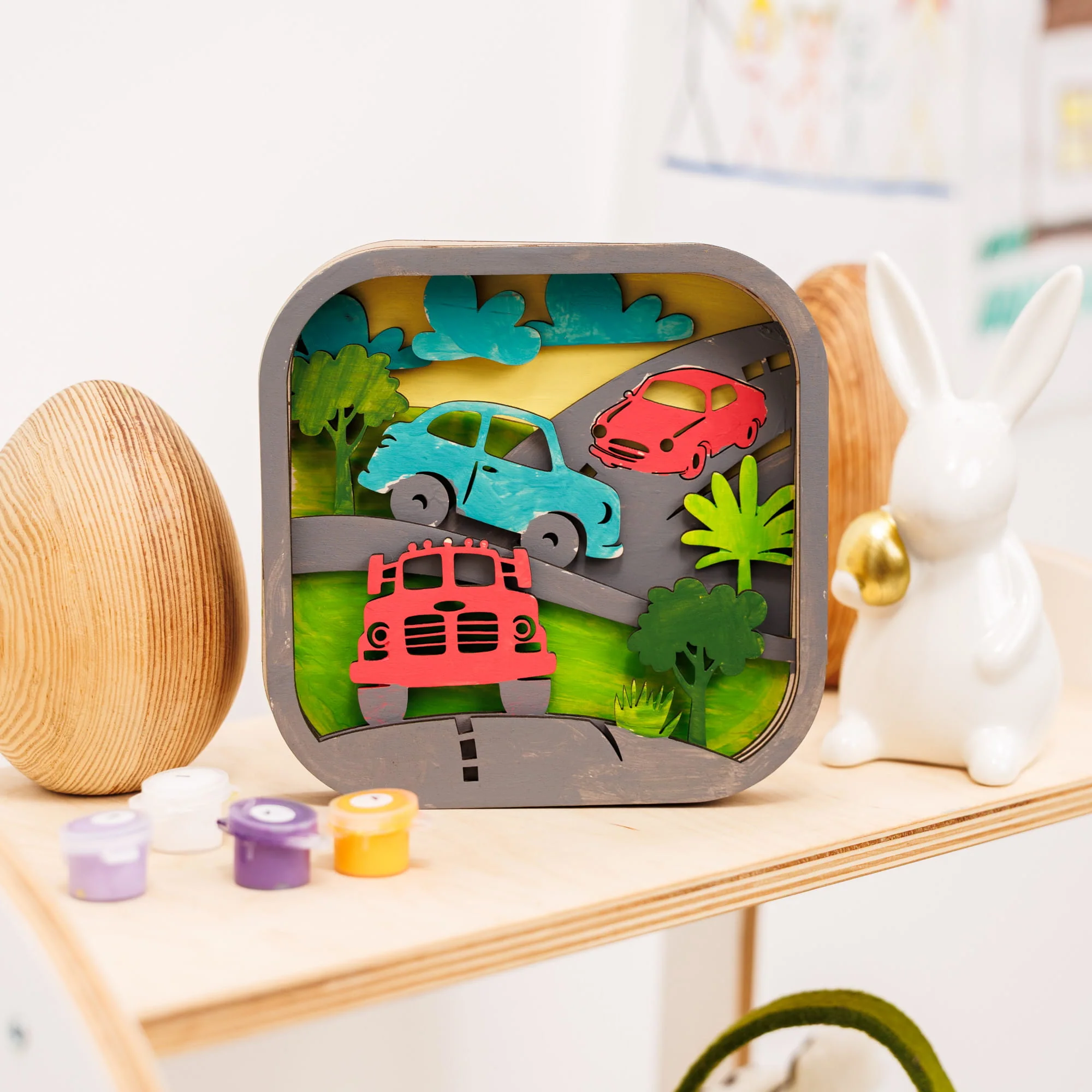 3D DIY Wood Painting Kit for Kids – Cars - Image 3