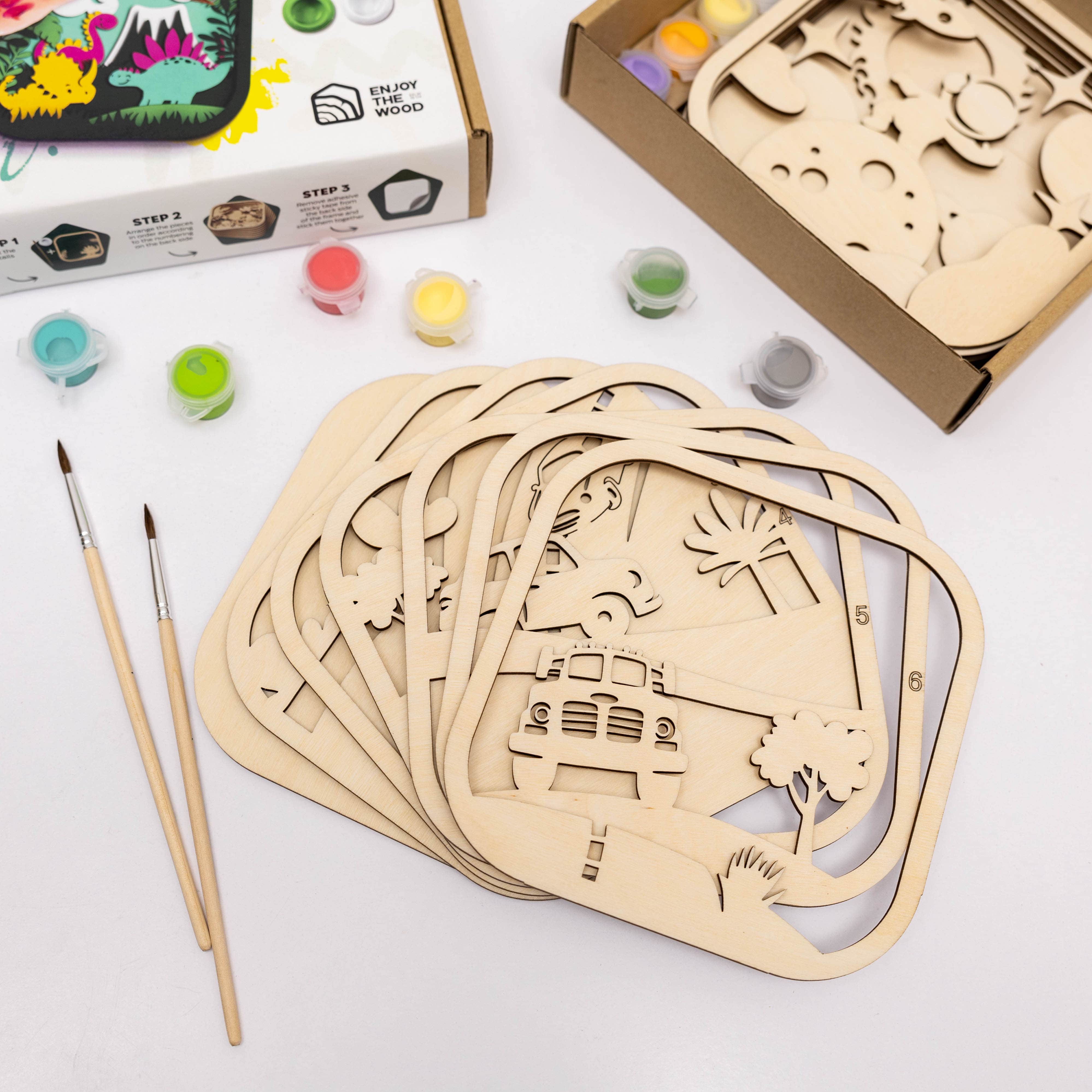 3D DIY Wood Painting Kit for Kids – Cars - Image 5