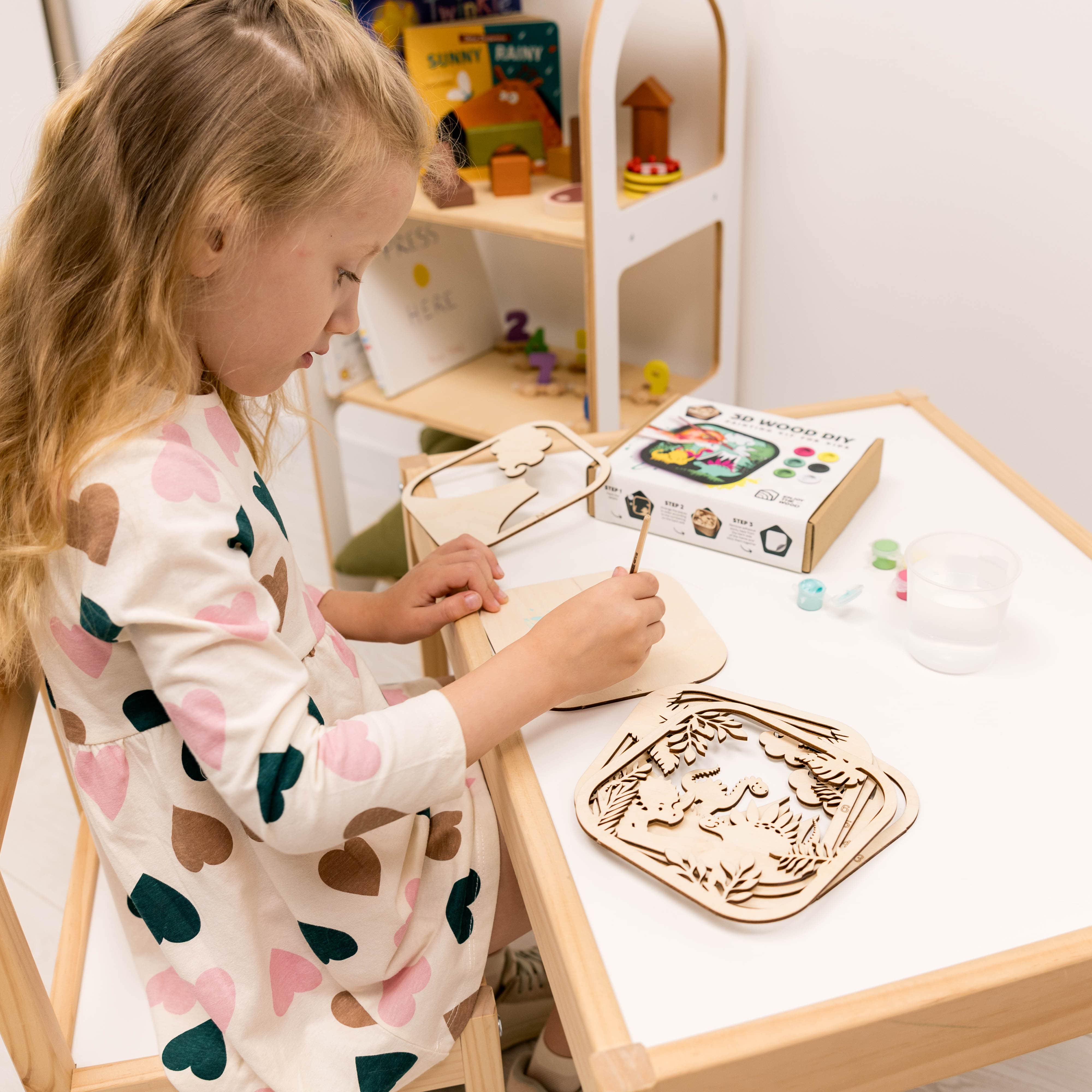 3D DIY Wood Painting Kit for Kids – Dino - Image 5
