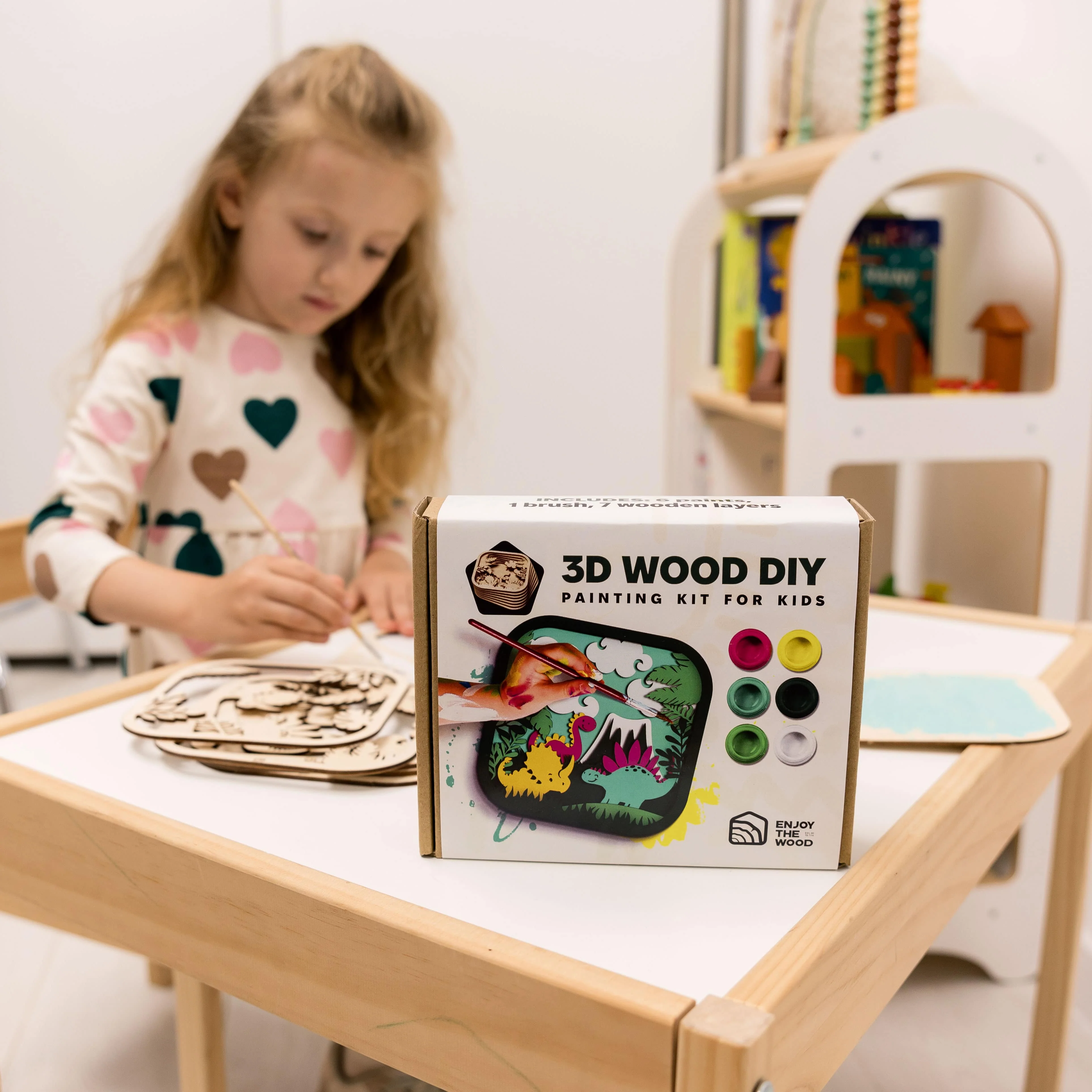 3D DIY Wood Painting Kit for Kids – Dino - Image 7