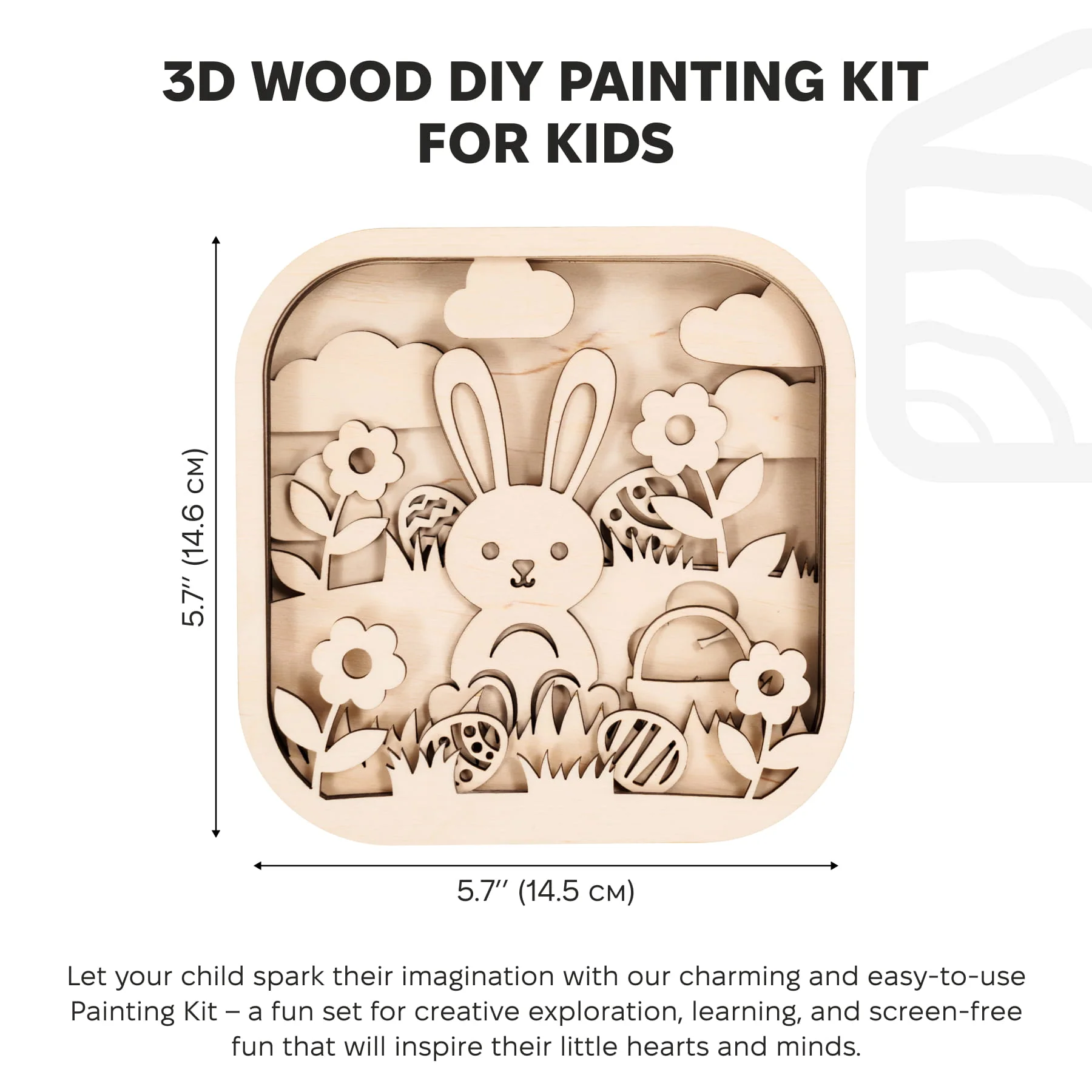 3D DIY Wood Painting Kit for Kids - Easter Bunny - Image 12