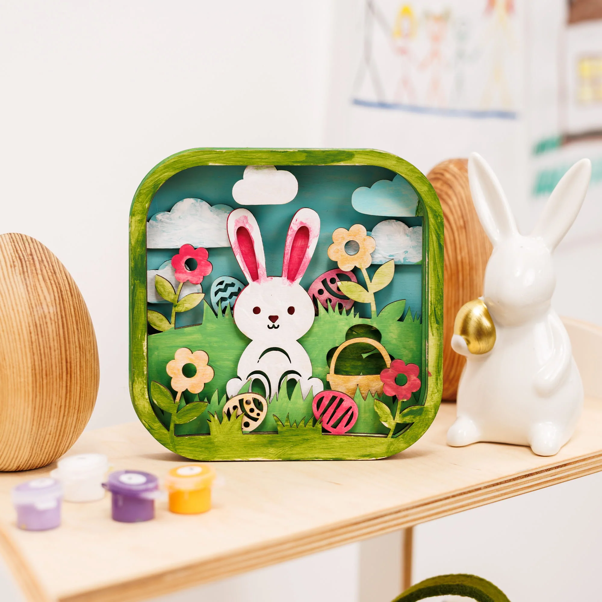 3D DIY Wood Painting Kit for Kids - Easter Bunny - Image 8