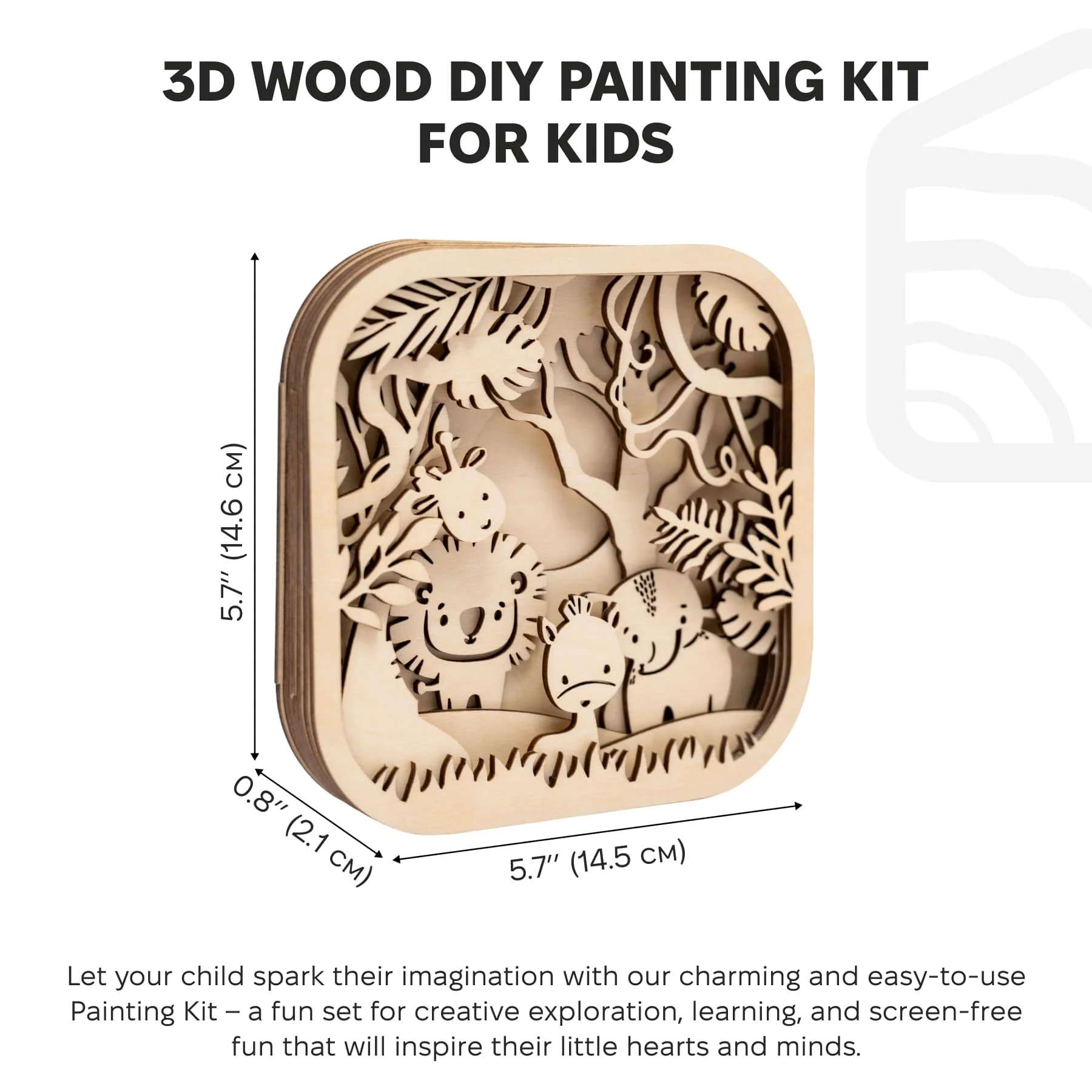 3D DIY Wood Painting Kit for Kids – Safari - Image 12