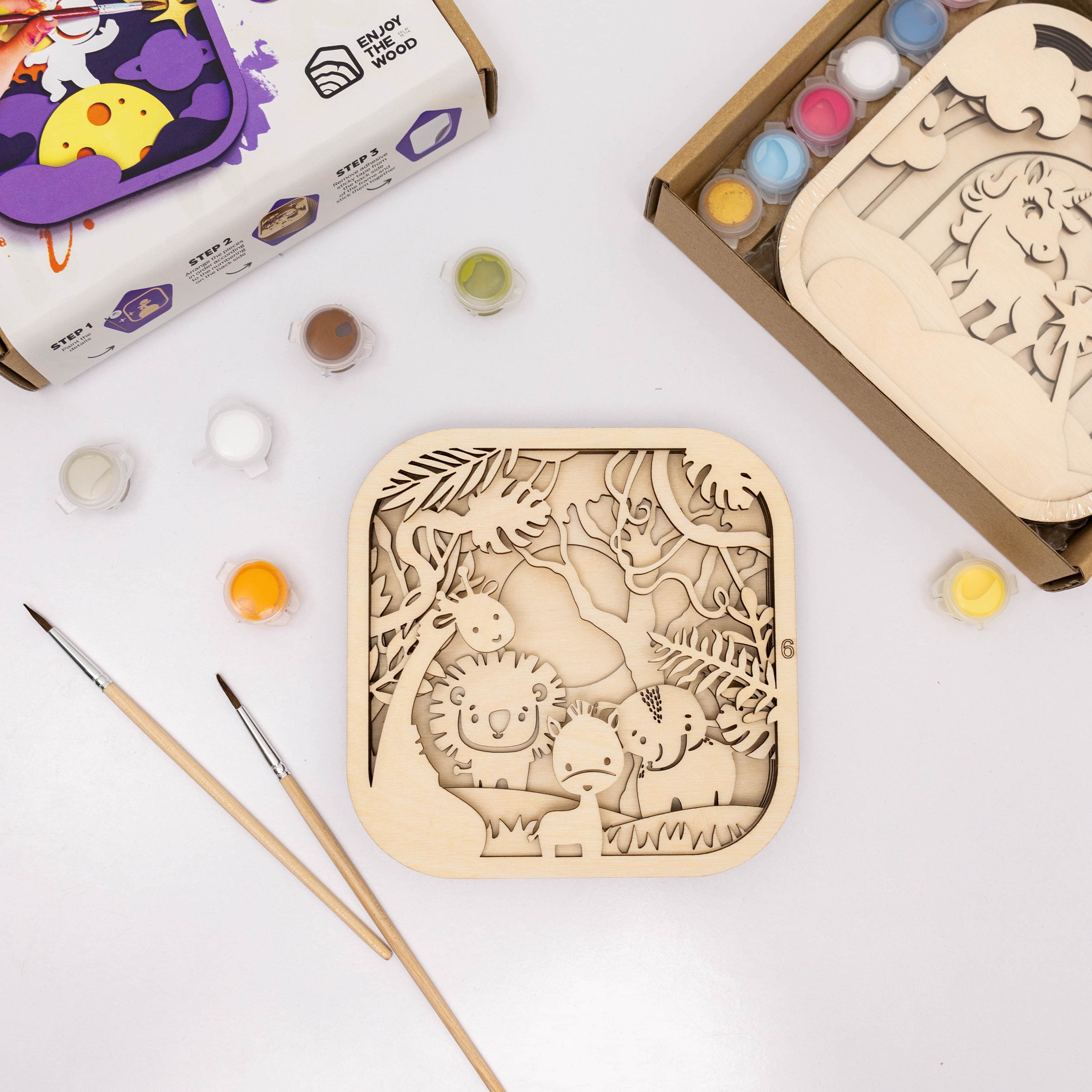 3D DIY Wood Painting Kit for Kids – Safari - Image 5