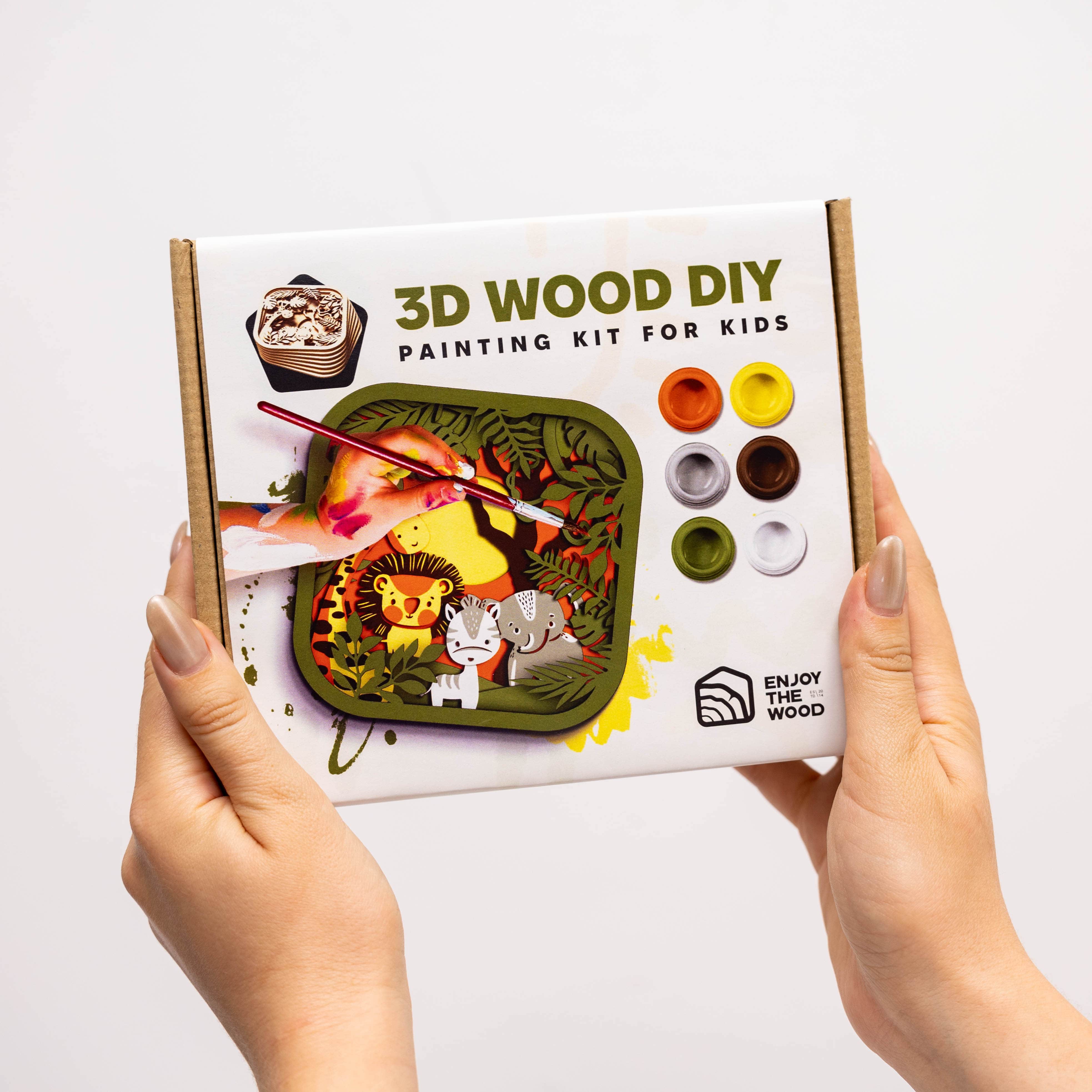 3D DIY Wood Painting Kit for Kids – Safari - Image 6