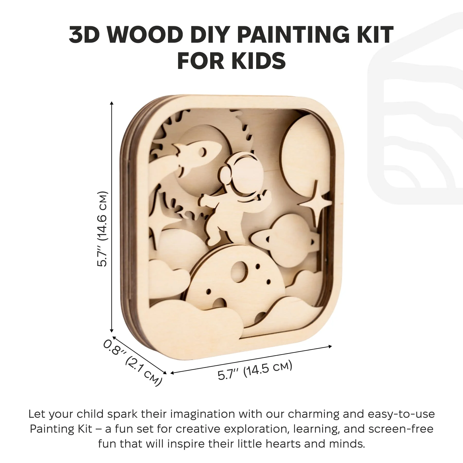 3D DIY Wood Painting Kit for Kids – Space - Image 12