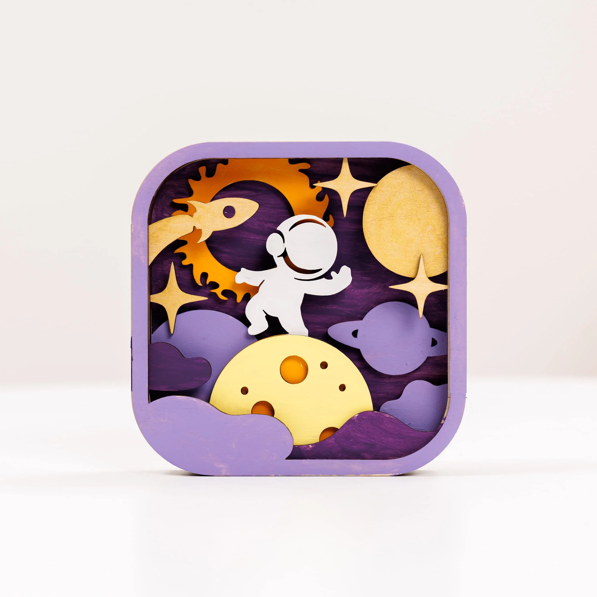 3D DIY Wood Painting Kit for Kids – Space - Image 4