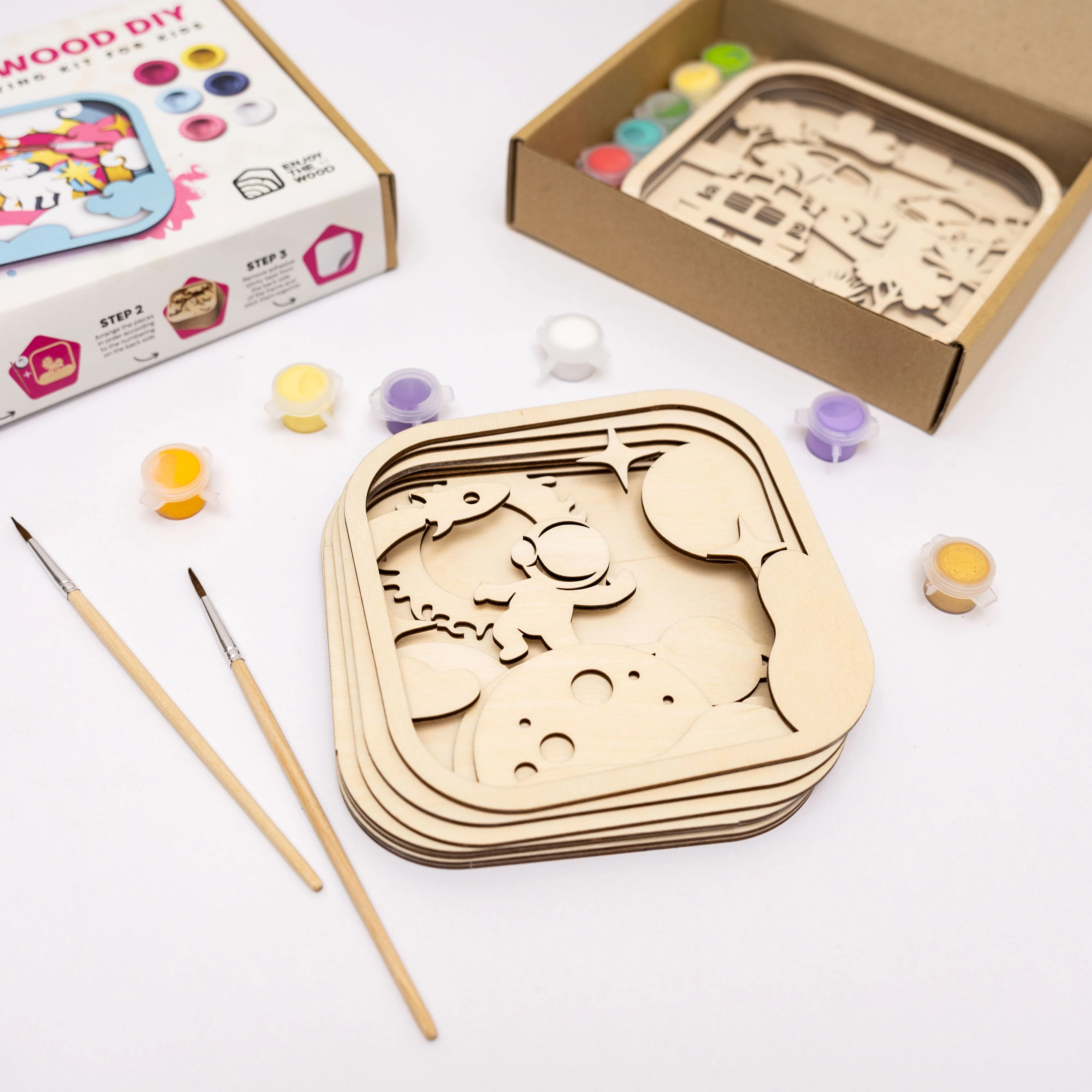3D DIY Wood Painting Kit for Kids – Space - Image 6