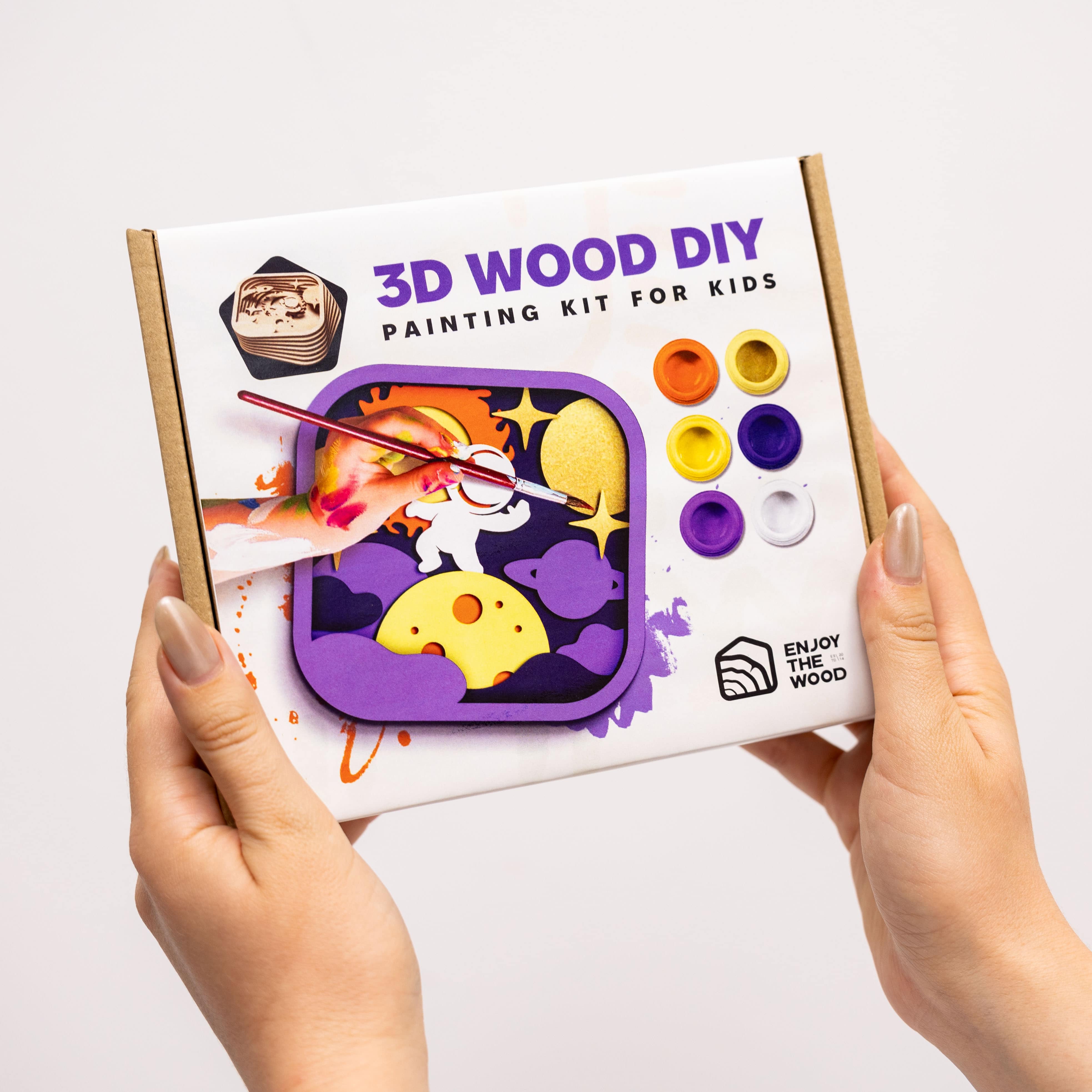 3D DIY Wood Painting Kit for Kids – Space - Image 9