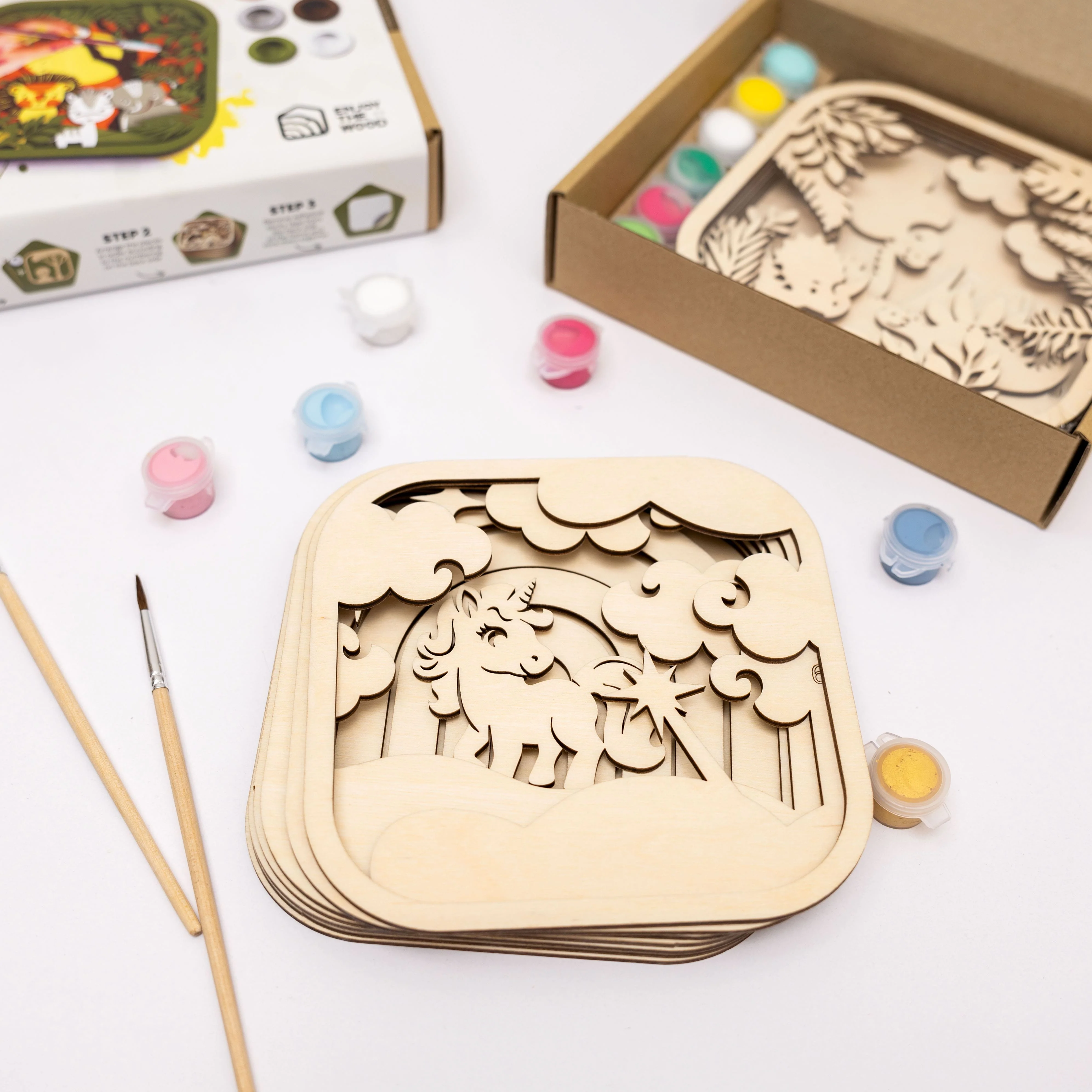 3D DIY Wood Painting Kit for Kids – Unicorn - Image 3