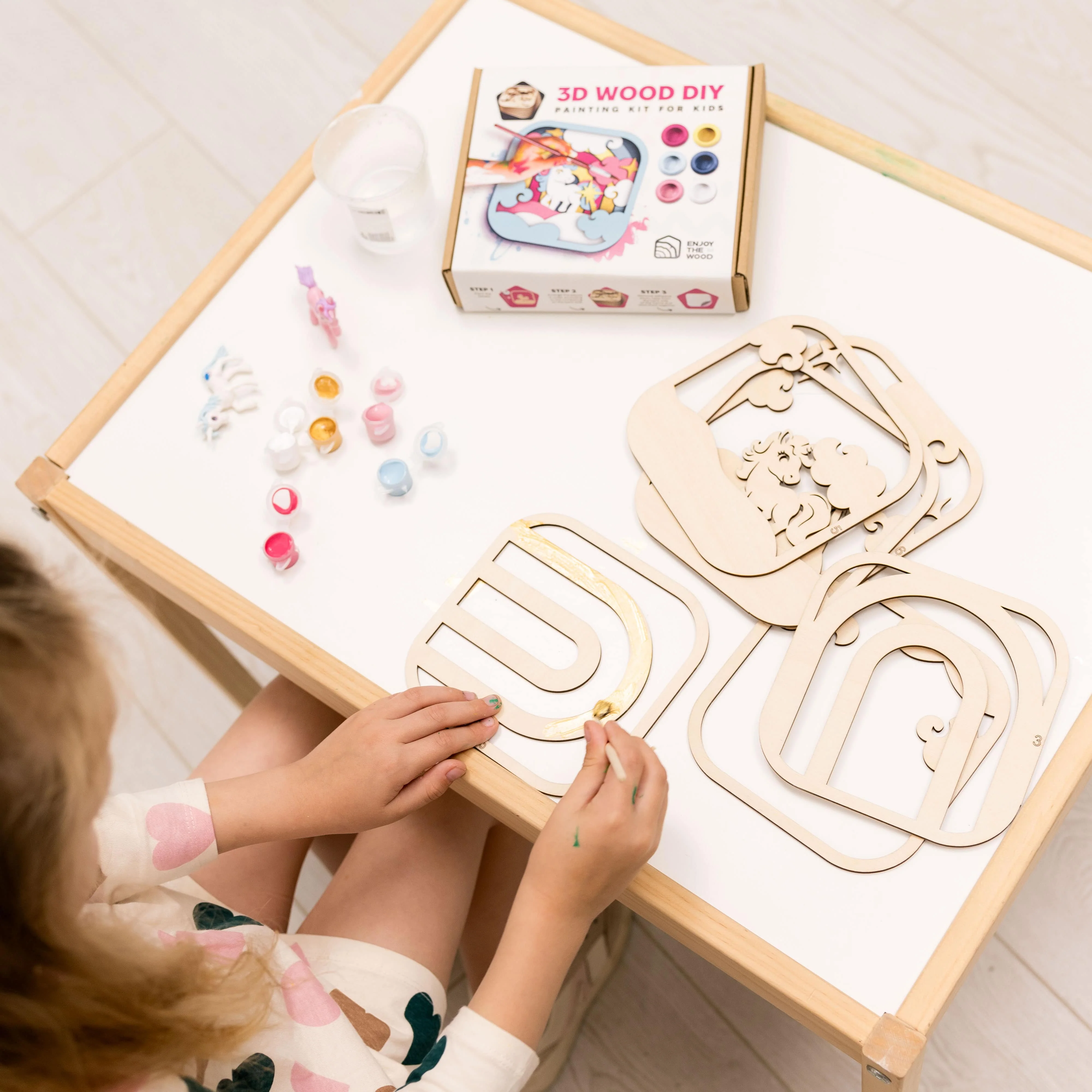 3D DIY Wood Painting Kit for Kids – Unicorn - Image 5