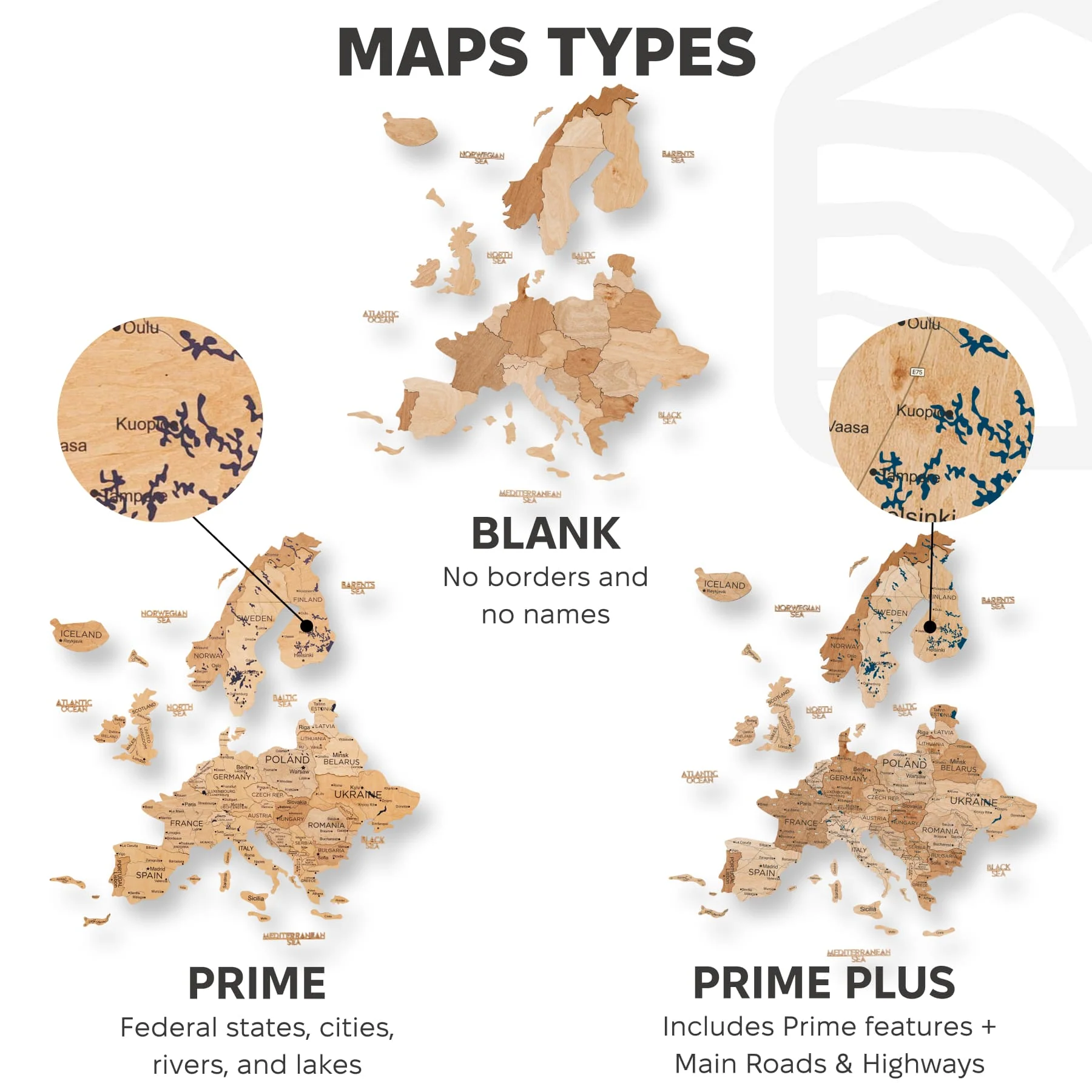 3D Europe Wooden Map Gold - Image 12