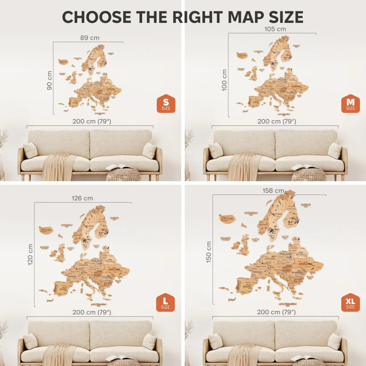 3D Europe Wooden Map Gold - Image 13