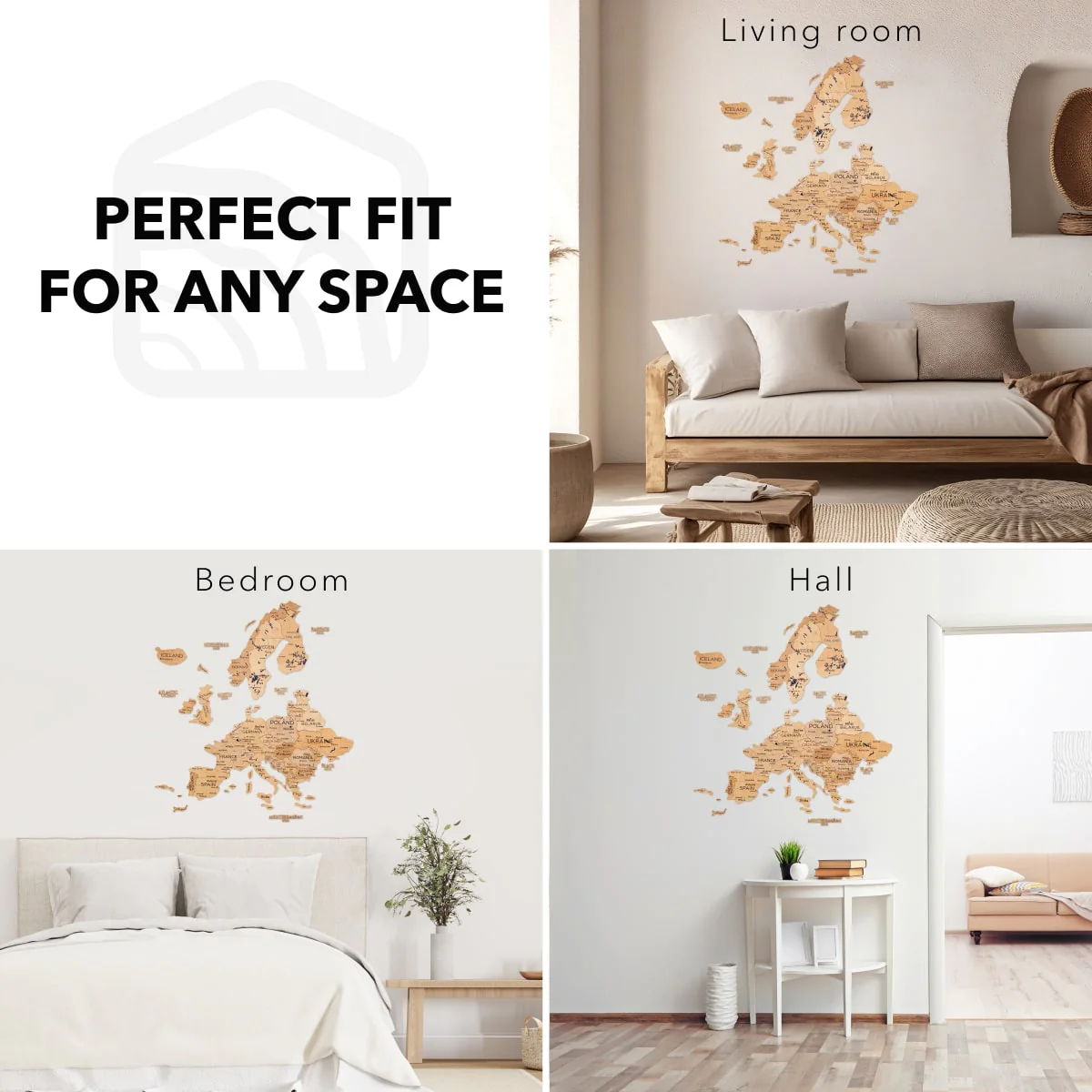 3D Europe Wooden Map Gold - Image 14