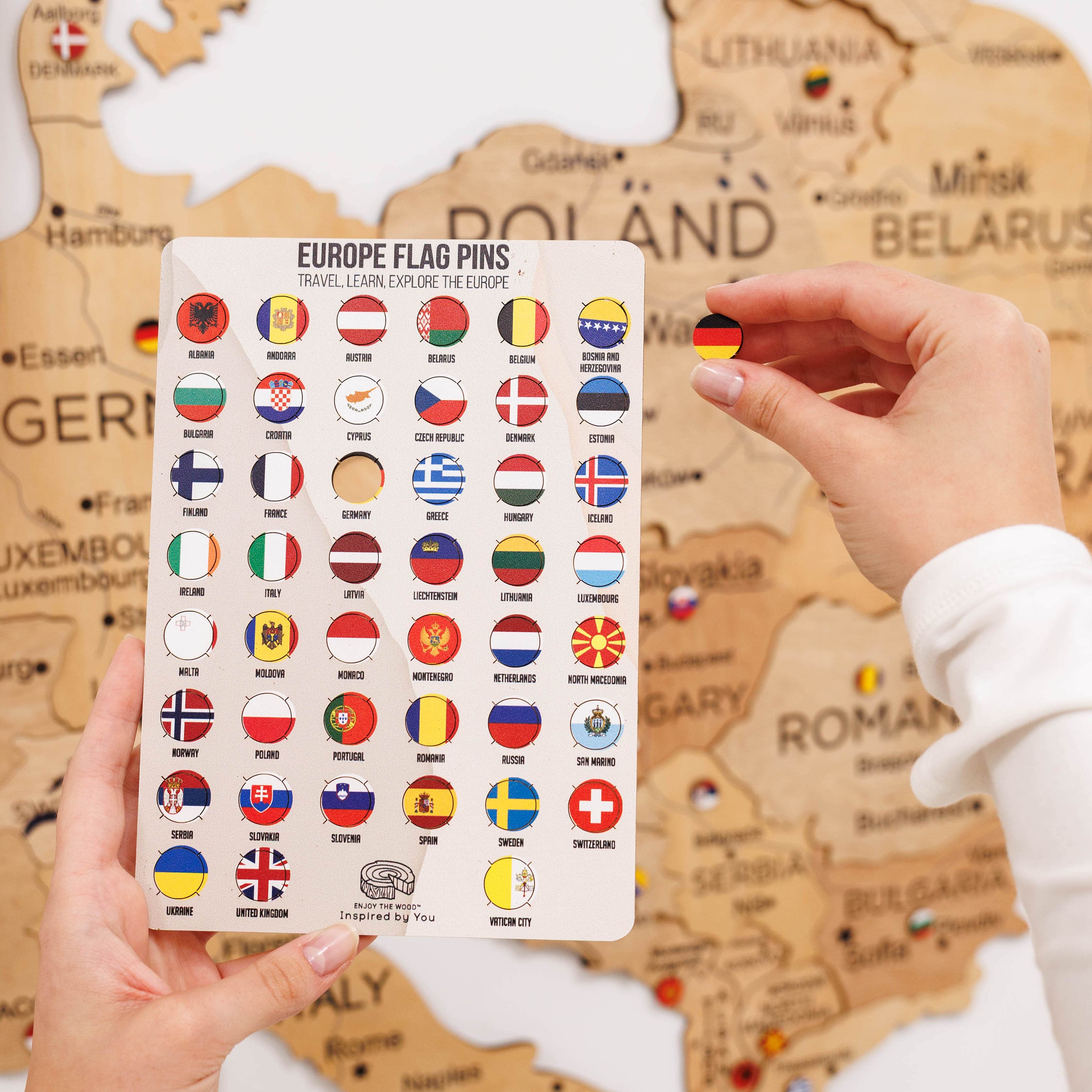 3D Europe Wooden Map Gold - Image 8