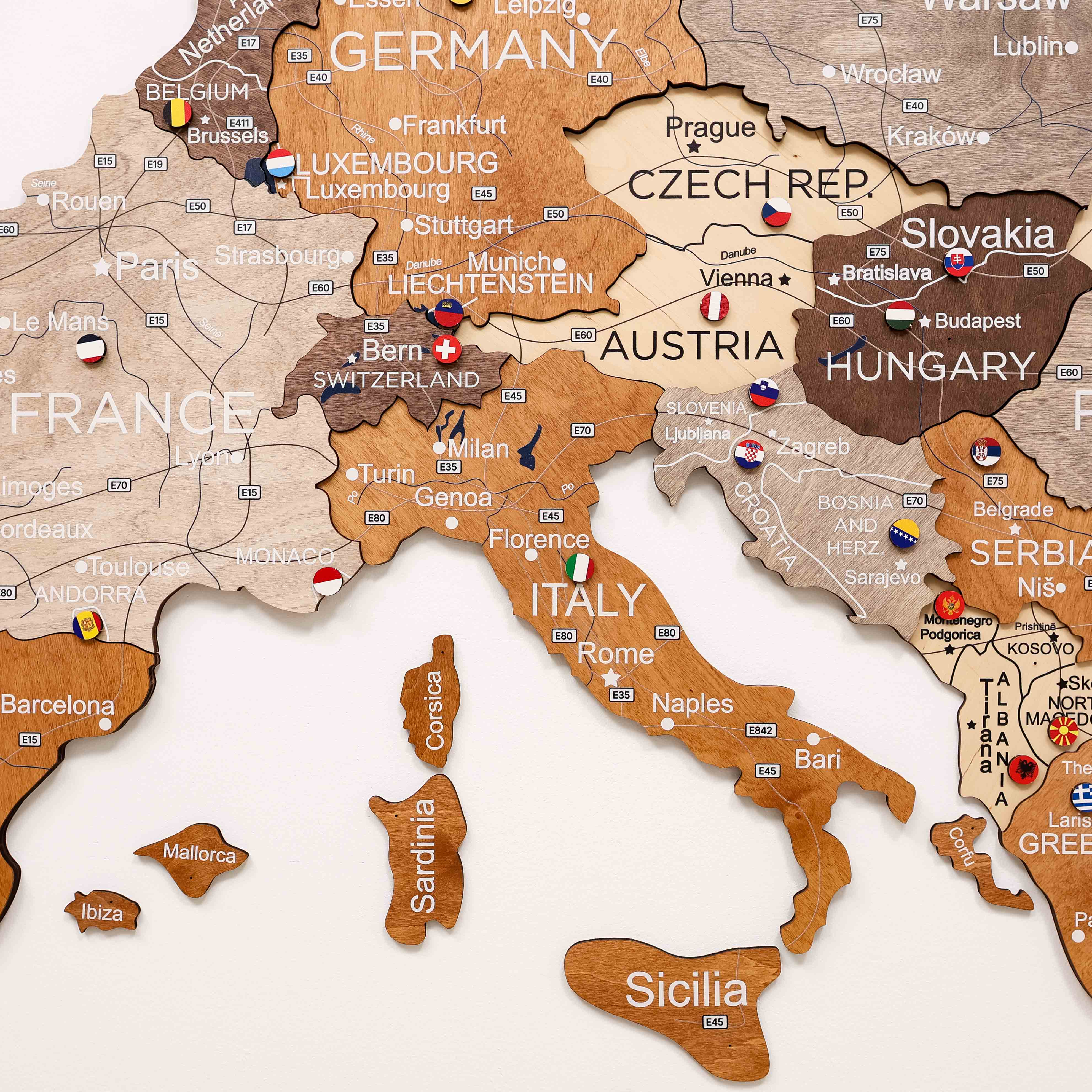 3D Europe Wooden Map Multicolor - Image 6