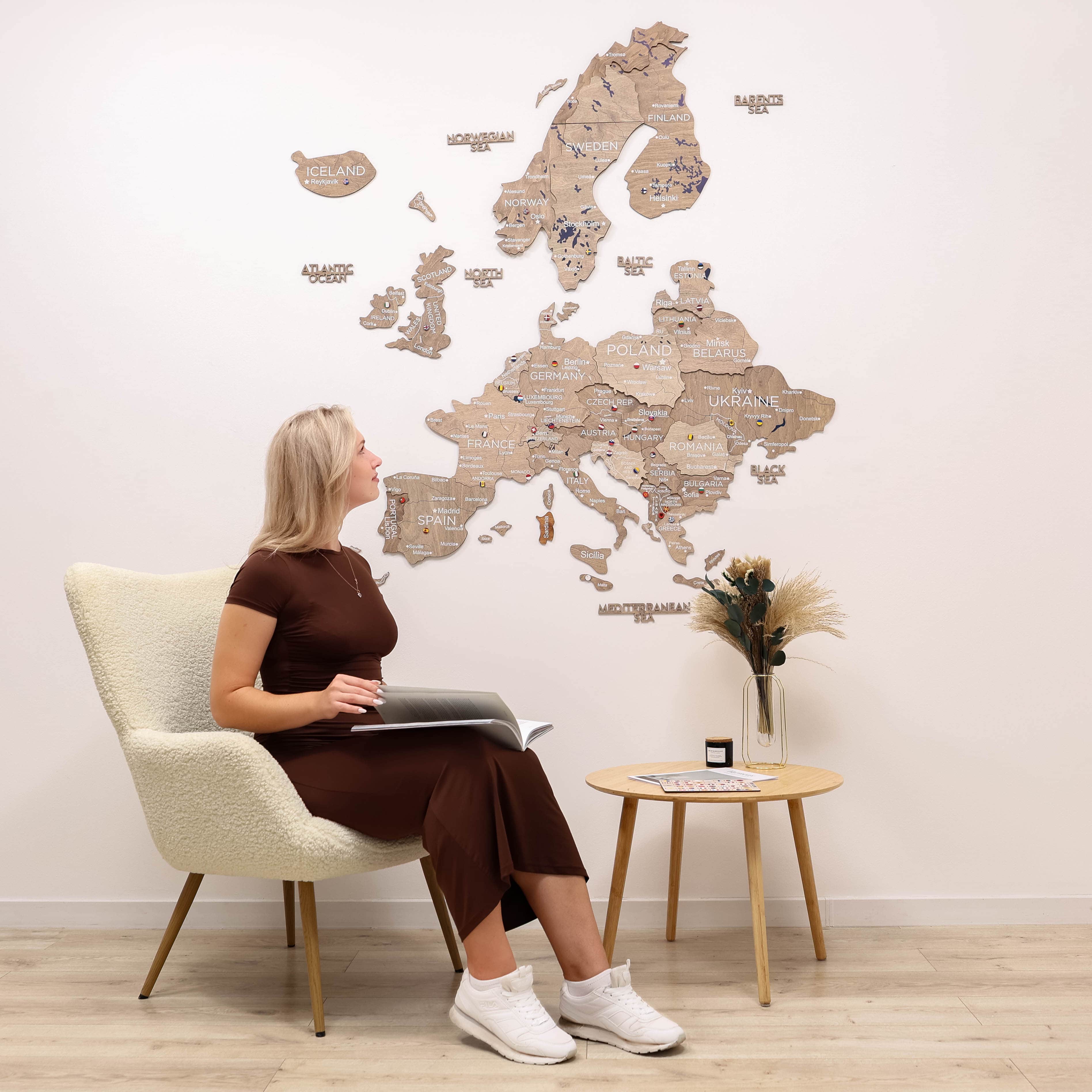 3D Europe Wooden Map Terra - Image 9