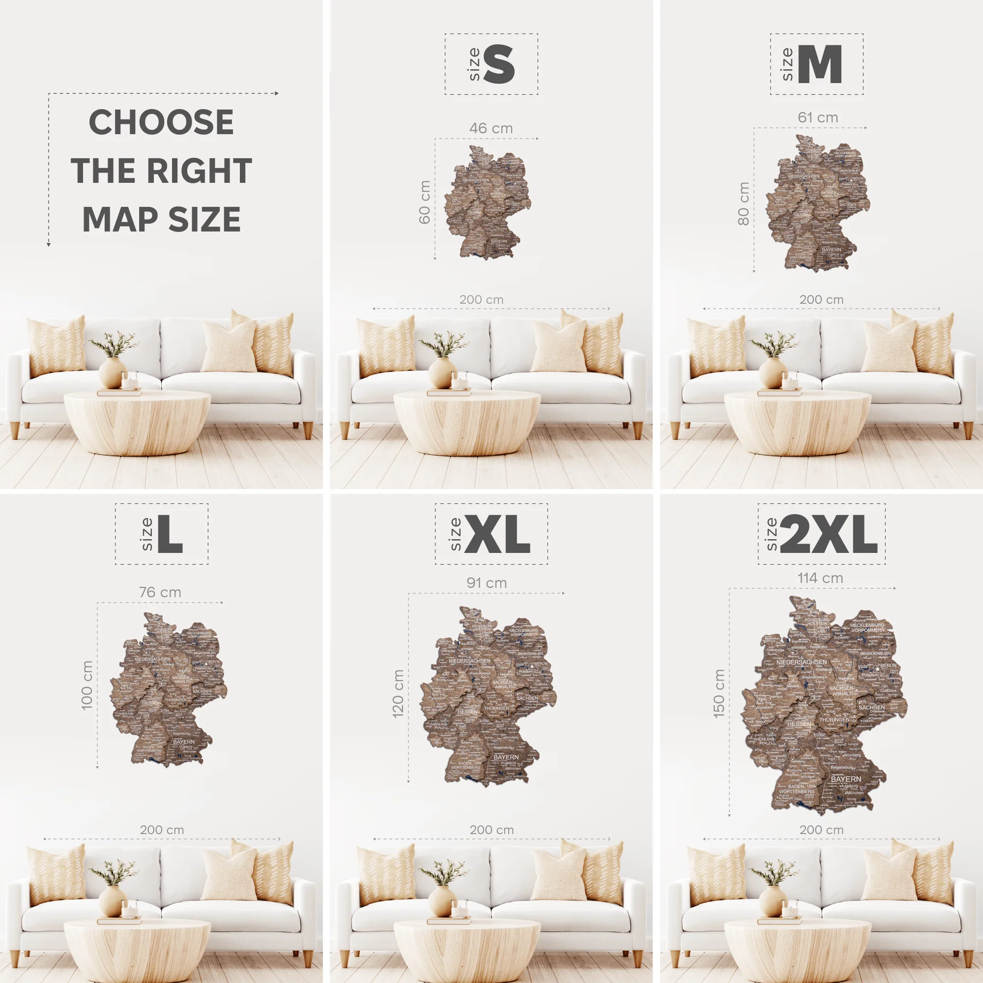 3D Germany Wooden Map Dark Walnut - Image 9