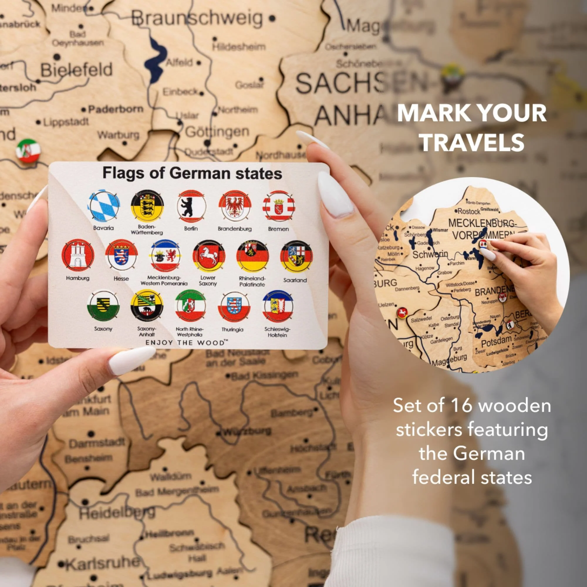 3D Germany Wooden Map Gold - Image 10
