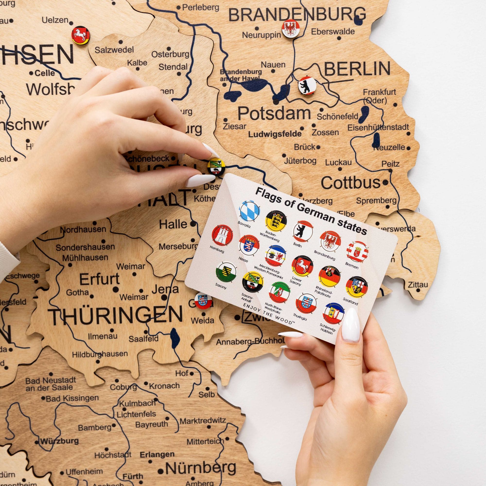3D Germany Wooden Map Gold - Image 5