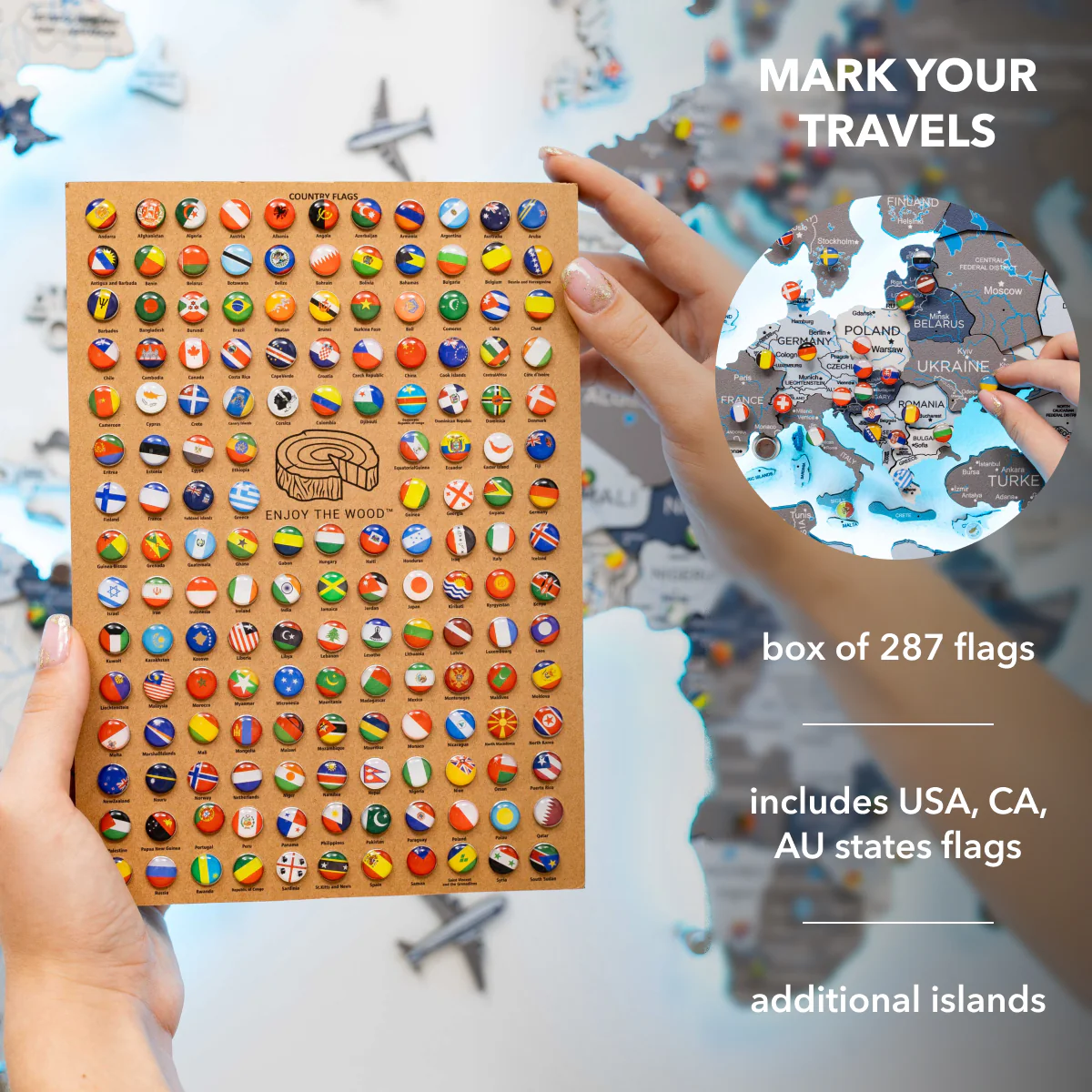 3D LED / LUMINOUS Wooden World Map 3.0 Cruise - Image 20
