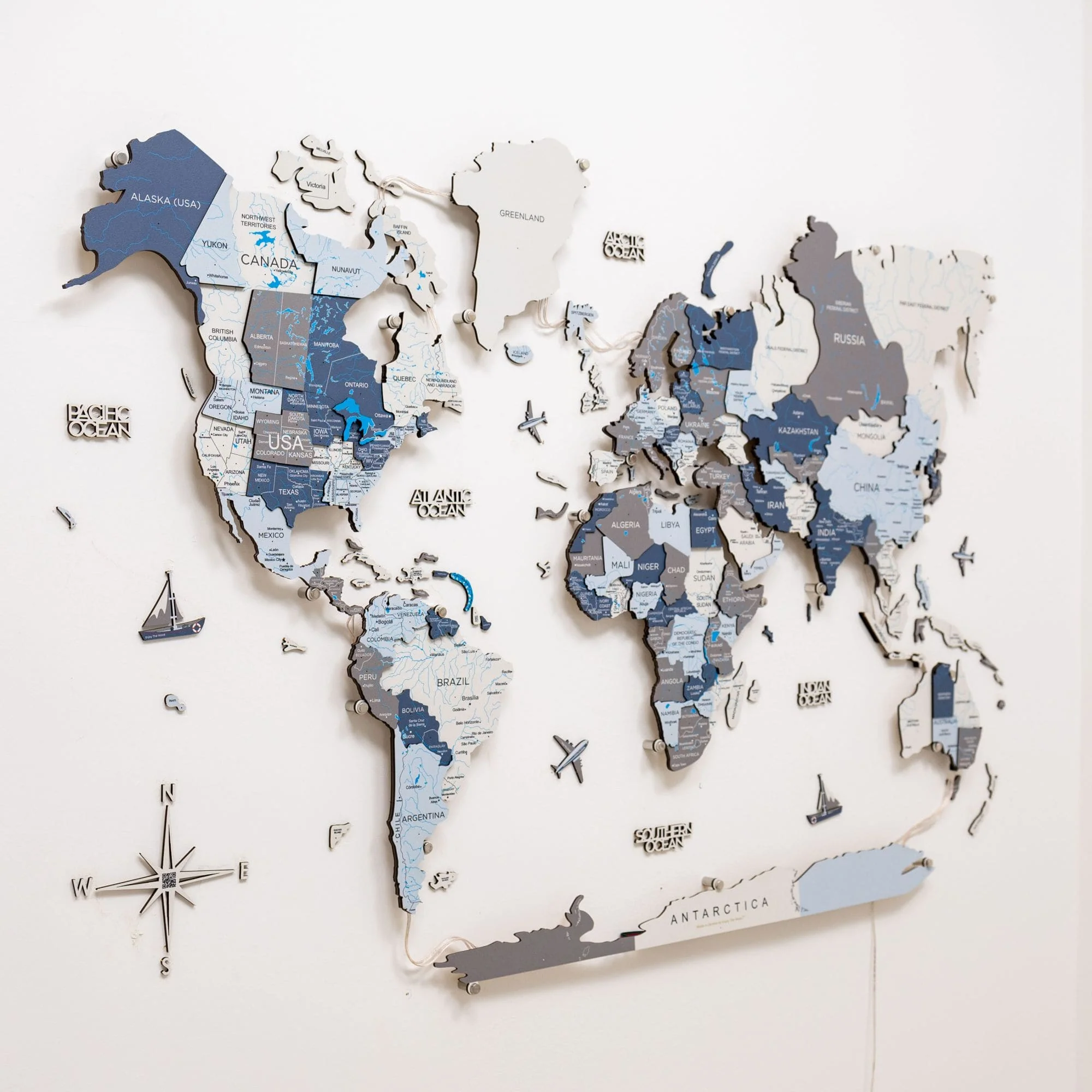 3D LED / LUMINOUS Wooden World Map 3.0 Cruise - Image 9