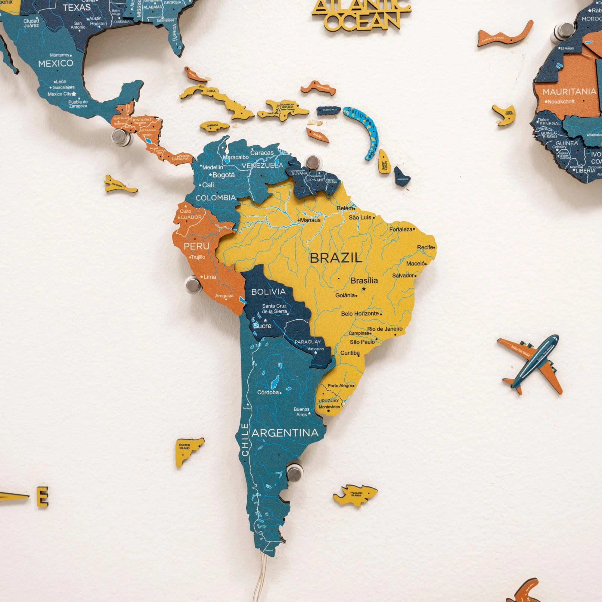 3D LED / LUMINOUS Wooden World Map 3.0 Indie - Image 7