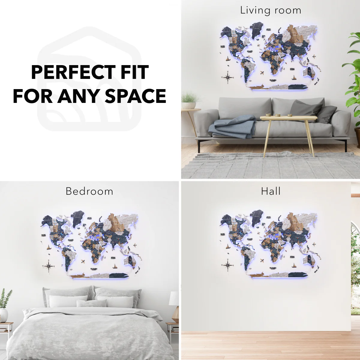 3D LED / LUMINOUS Wooden World Map 3.0 Mystery - Image 20