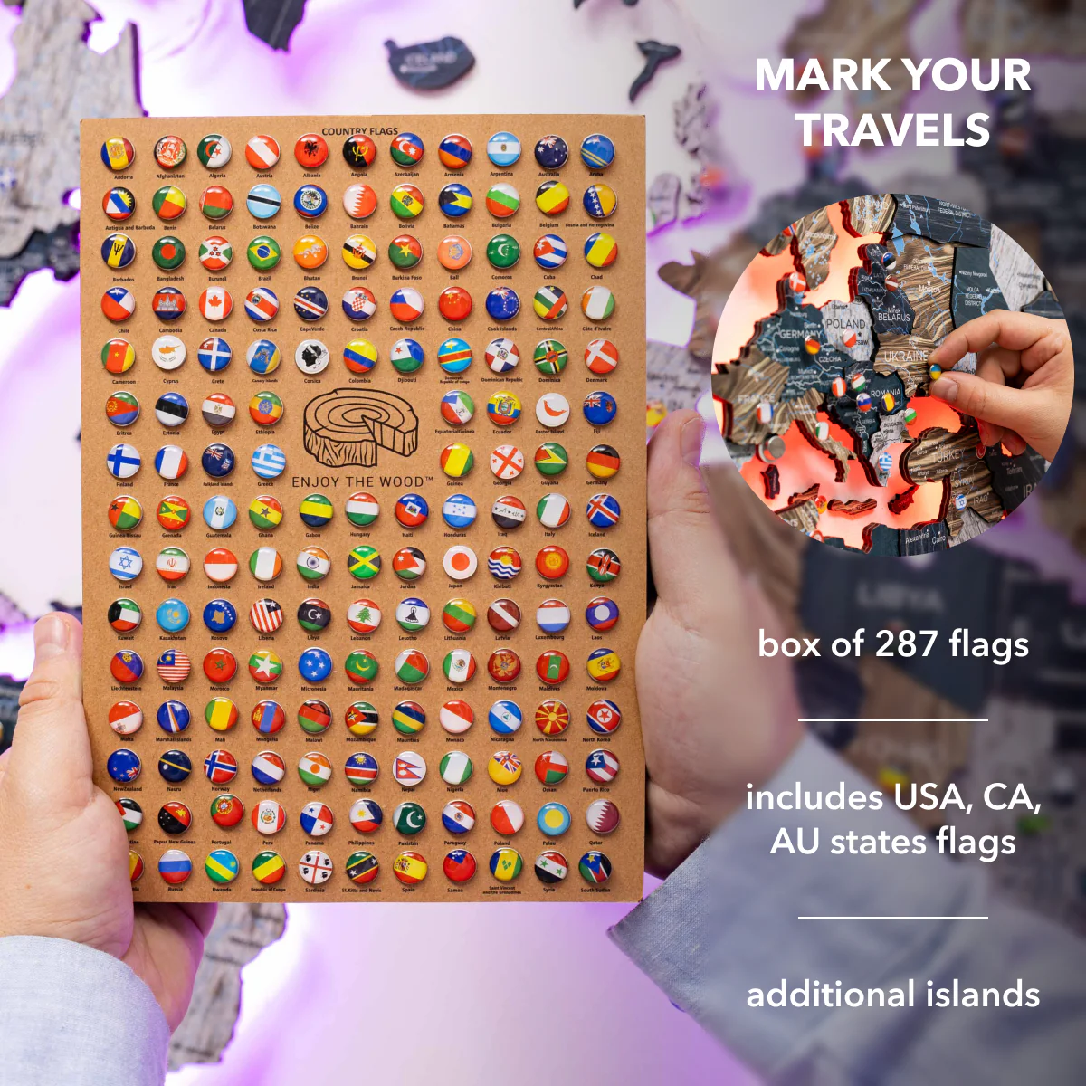3D LED / LUMINOUS Wooden World Map 3.0 Mystery - Image 21