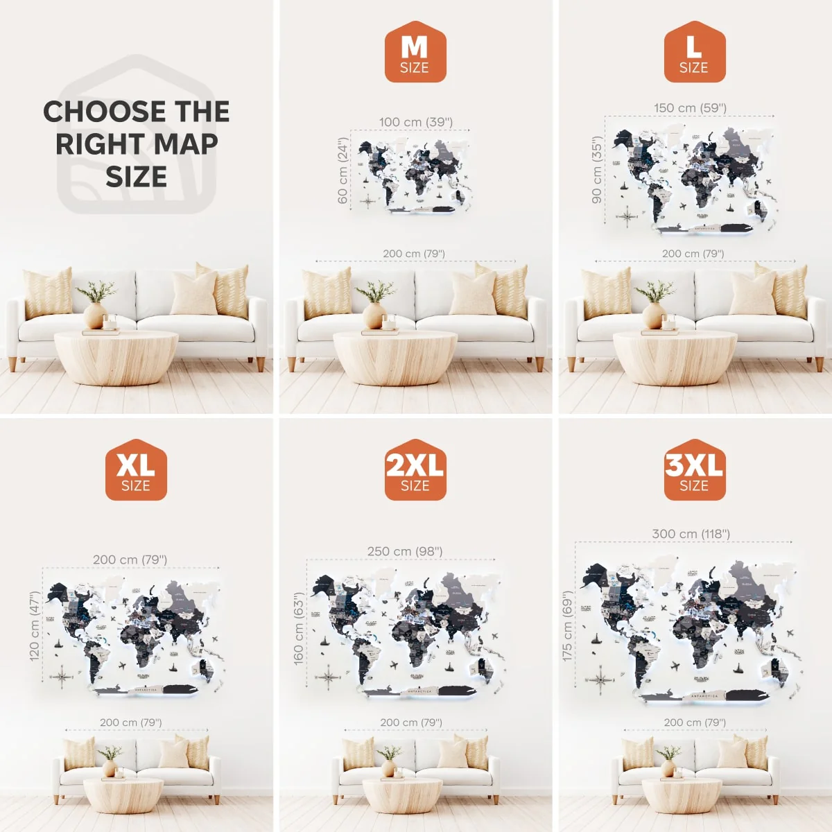 3D LED / LUMINOUS Wooden World Map 3.0 Nordik - Image 13