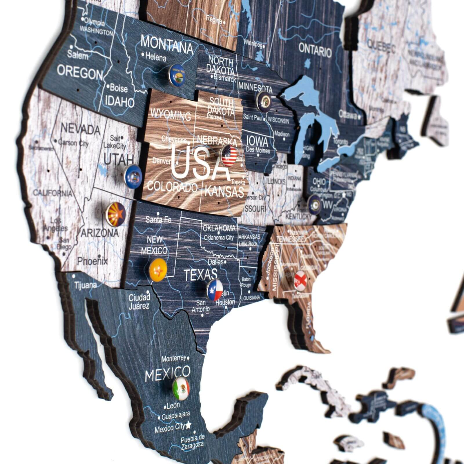 3D Luminous Colored Wooden World Map Mystery - Image 4