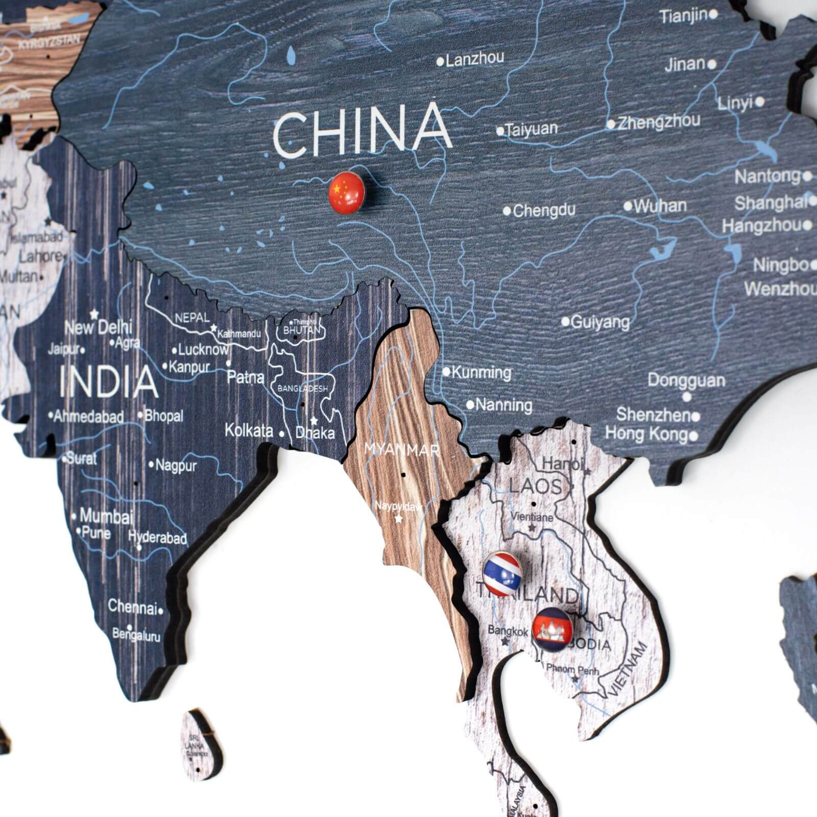 3D Luminous Colored Wooden World Map Mystery - Image 5
