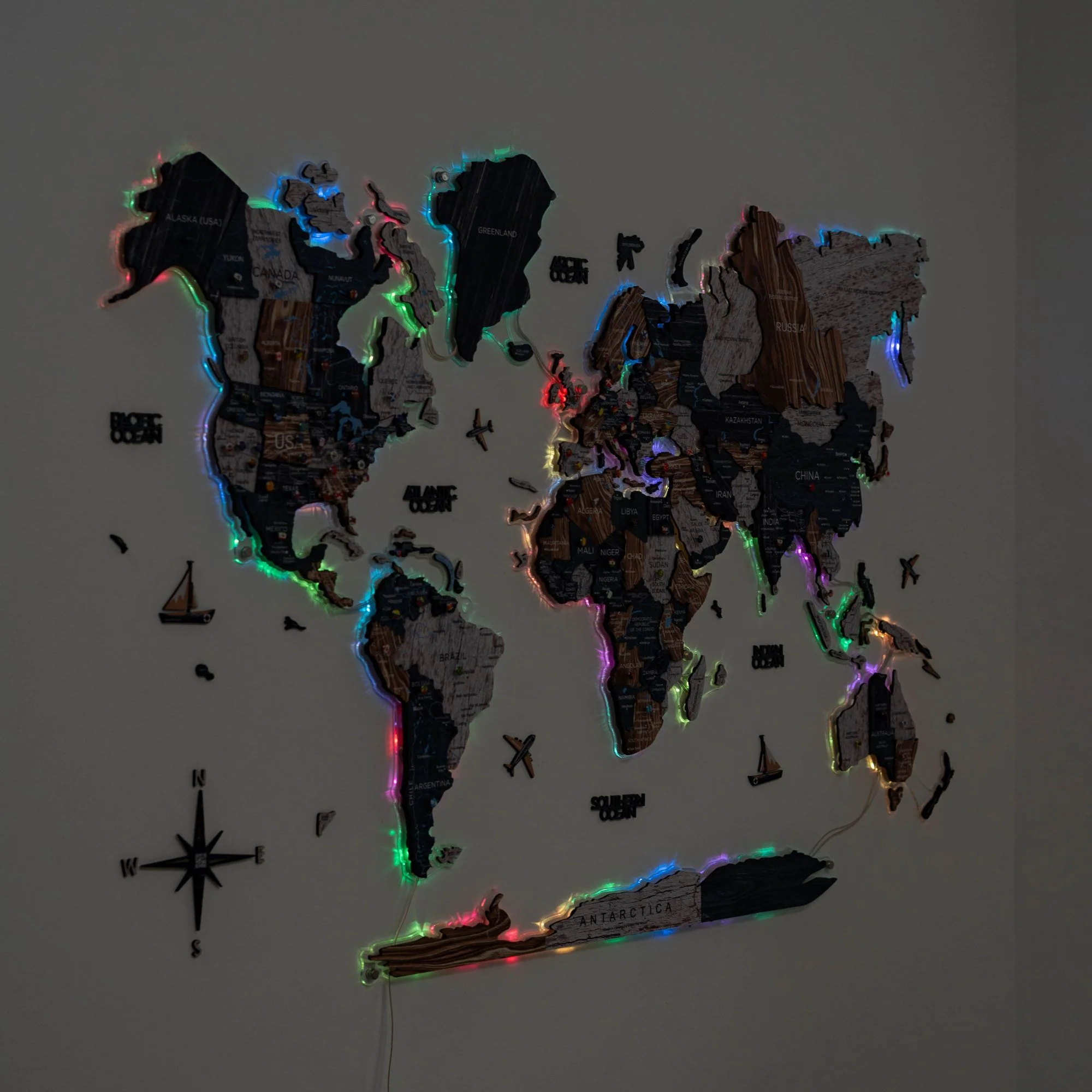 3D LUMINOUS LED Wooden World Map 2.0 Mystery - Image 12
