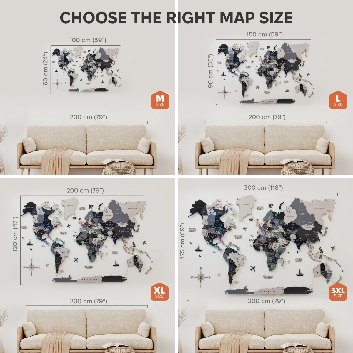 3D LUMINOUS LED Wooden World Map 2.0 Nordik - Image 15