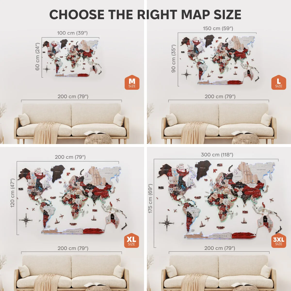 3D LUMINOUS LED Wooden World Map 2.0 Urban - Image 19