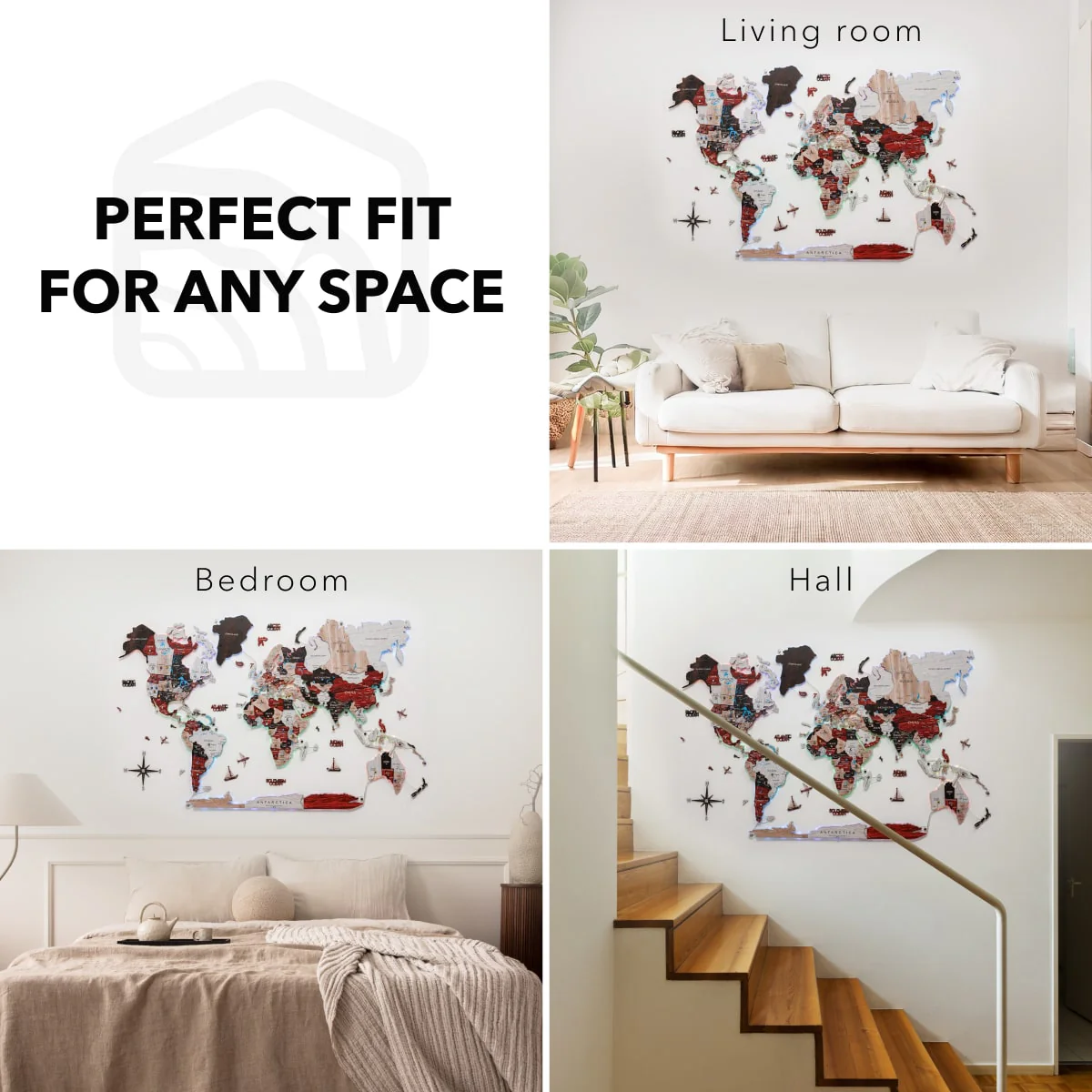 3D LUMINOUS LED Wooden World Map 2.0 Urban - Image 20