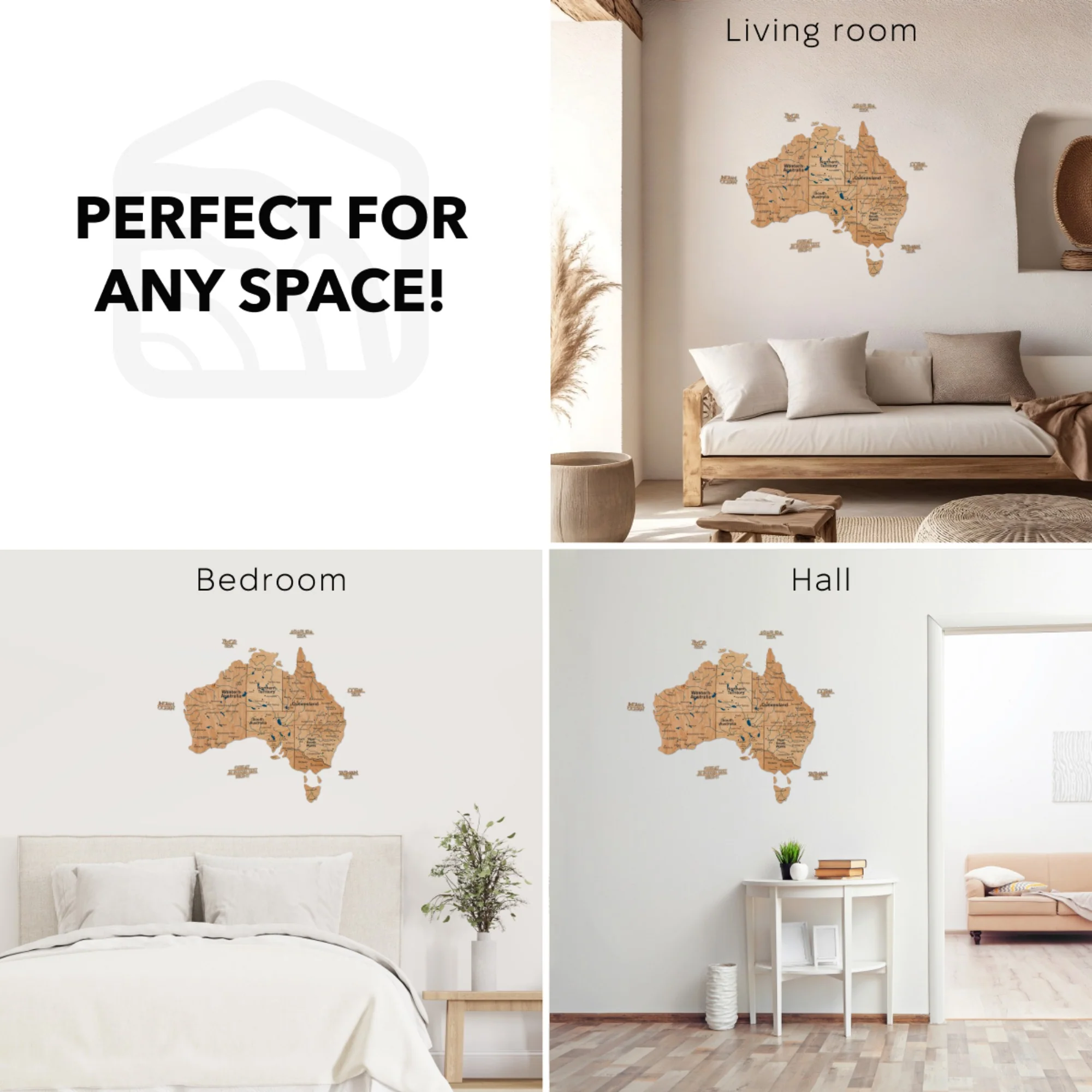 3D Wooden Map of Australia - Gold - Image 19