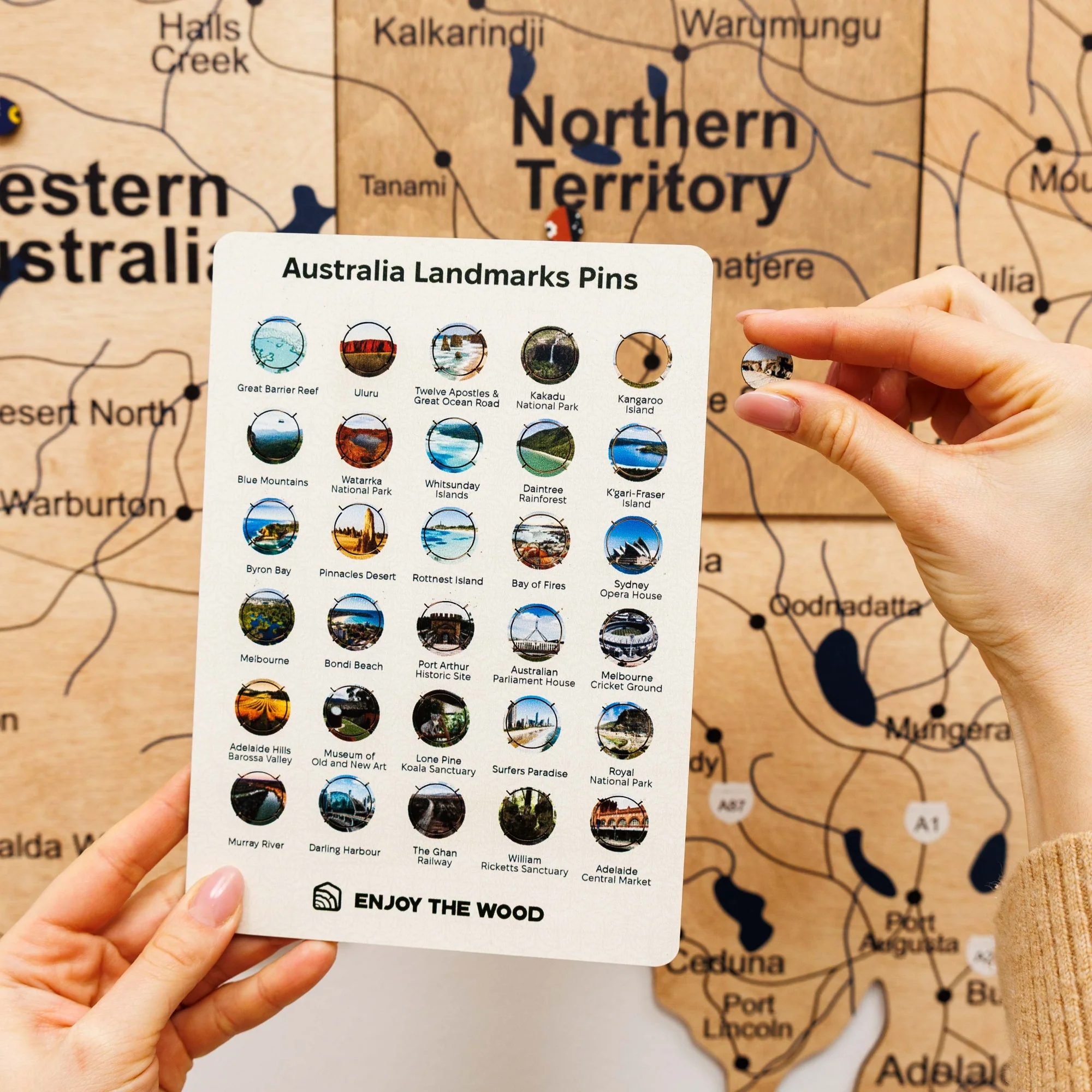 3D Wooden Map of Australia - Gold - Image 8
