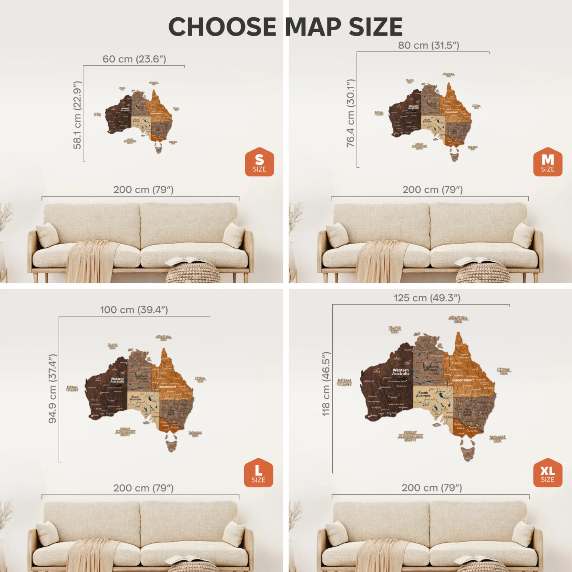 3D Wooden Map of Australia - Multicolor - Image 22