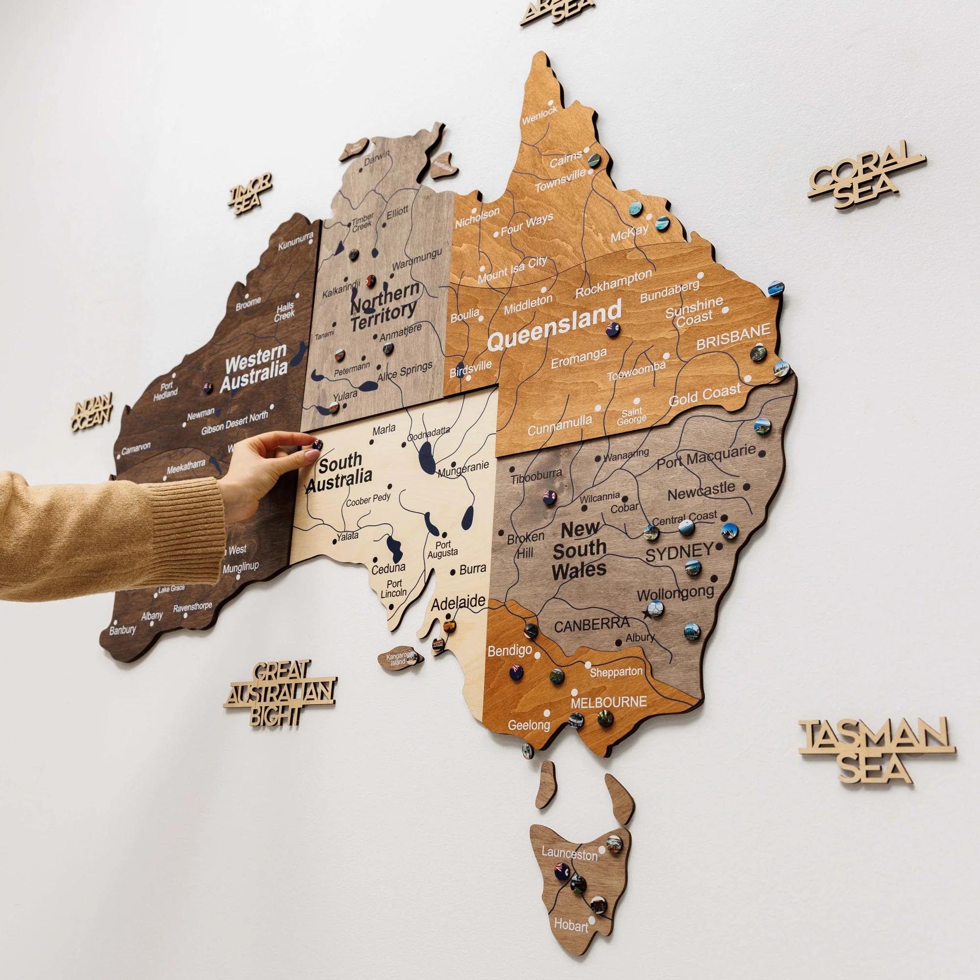 3D Wooden Map of Australia - Multicolor - Image 6