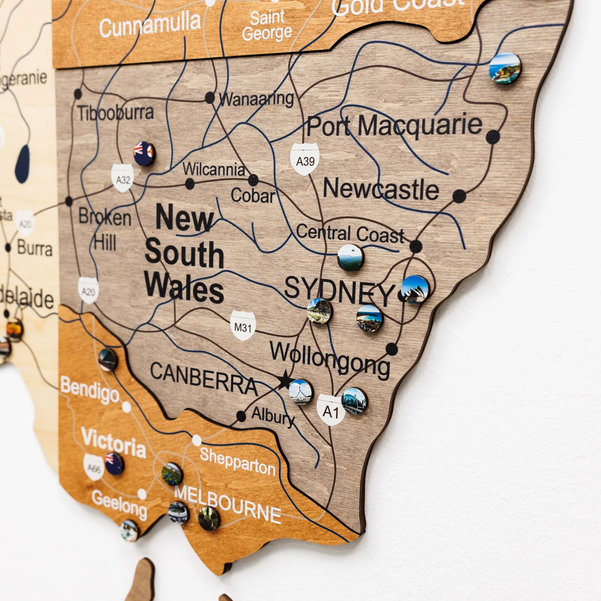 3D Wooden Map of Australia - Multicolor - Image 8