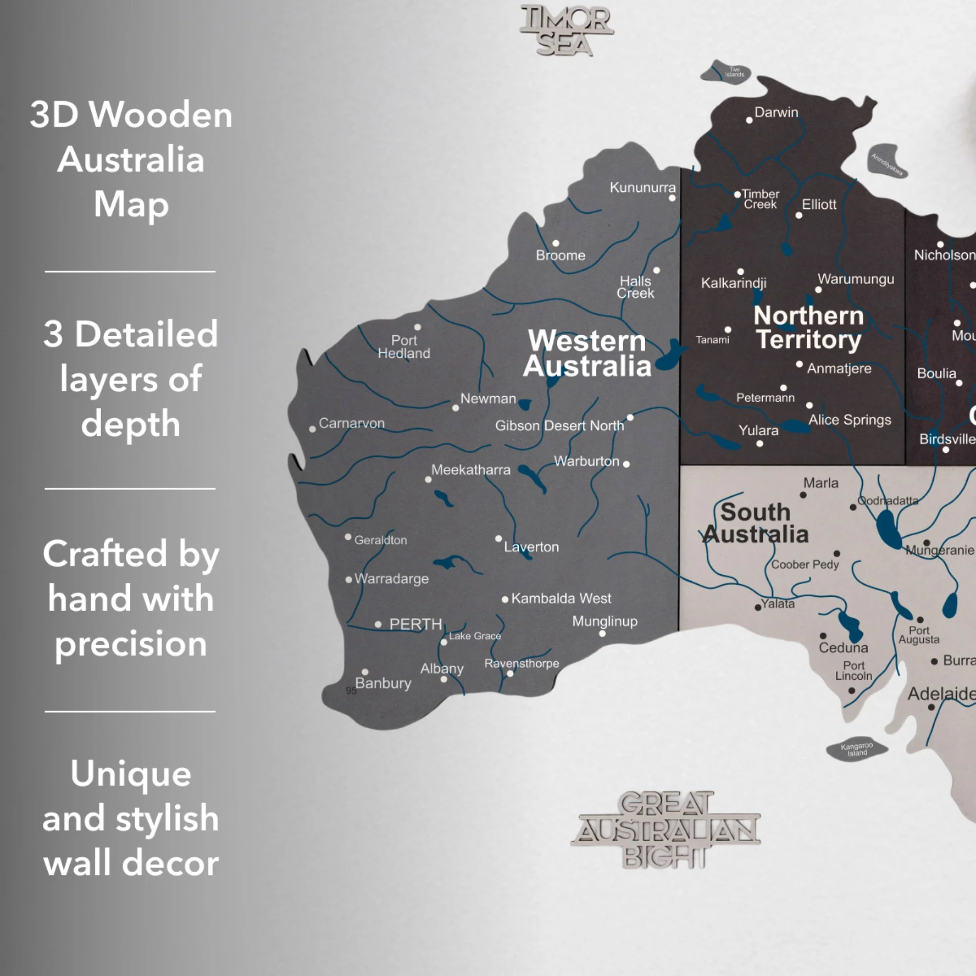 3D Wooden Map of Australia - Nordik - Image 18
