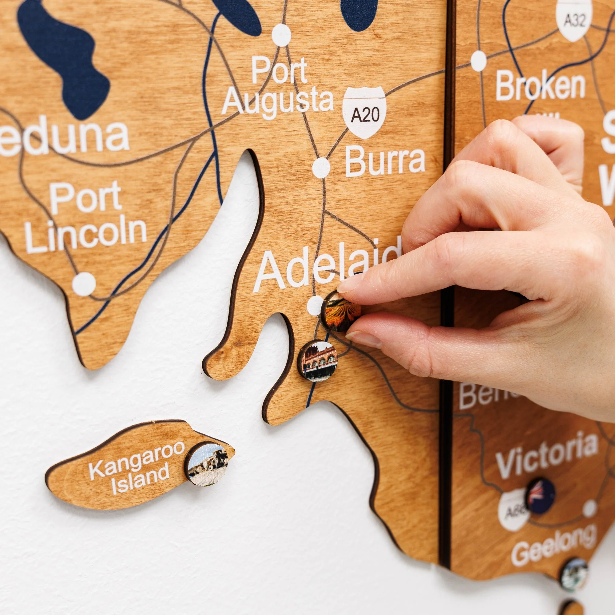 3D Wooden Map of Australia - Oak - Image 10