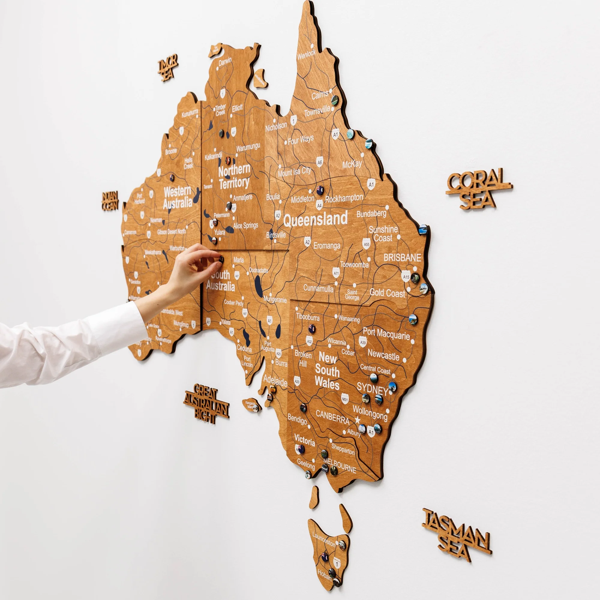 3D Wooden Map of Australia - Oak - Image 14