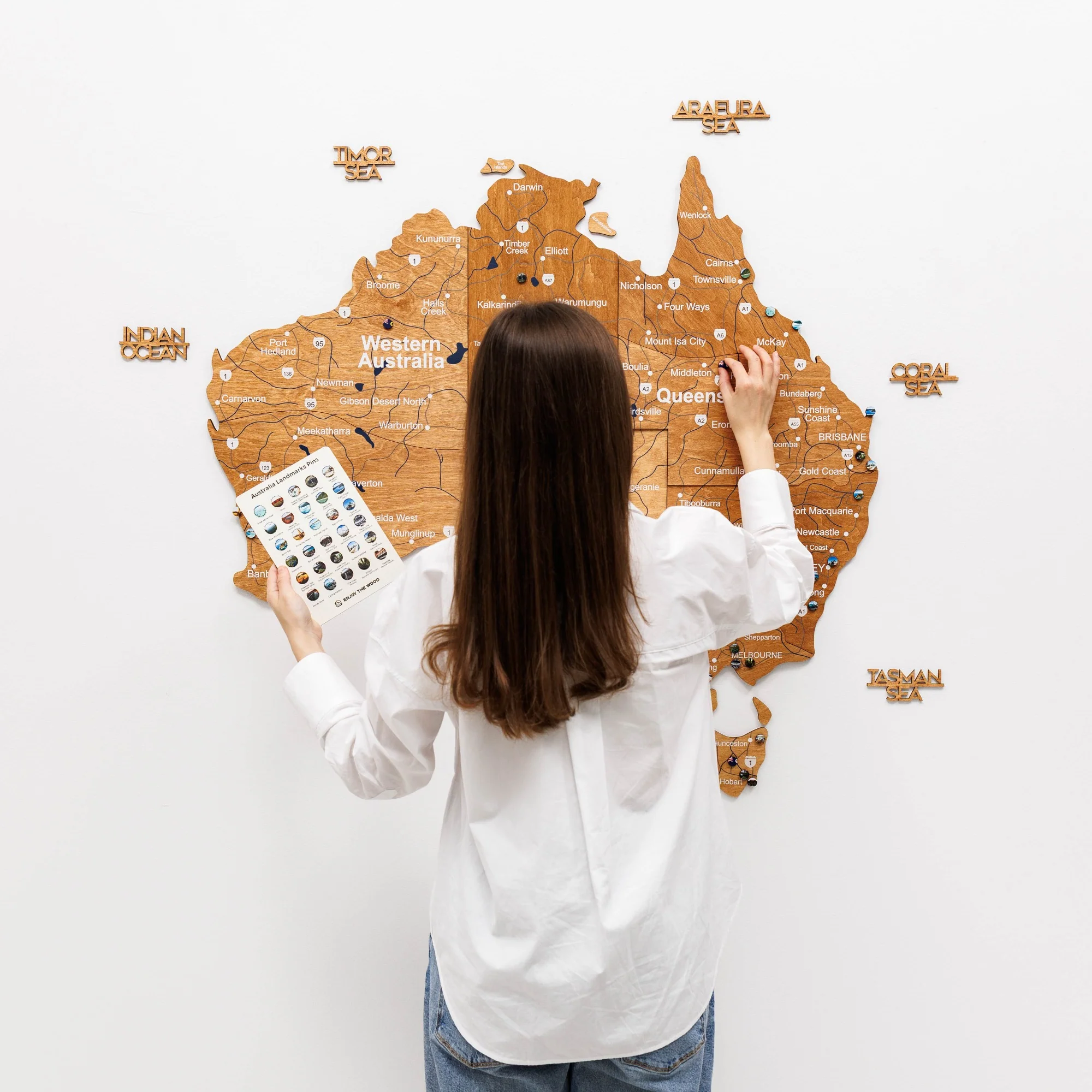 3D Wooden Map of Australia - Oak - Image 15