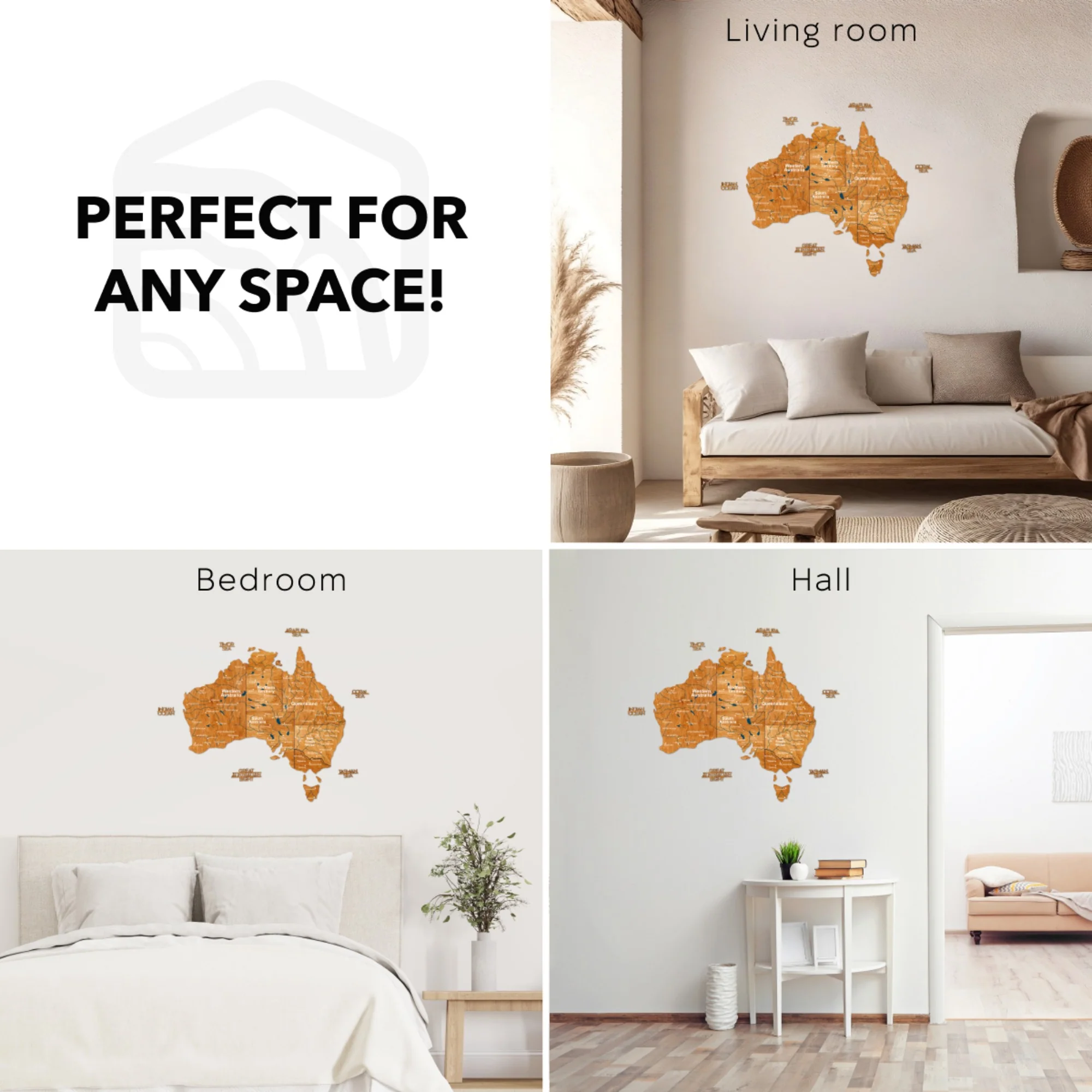 3D Wooden Map of Australia - Oak - Image 19